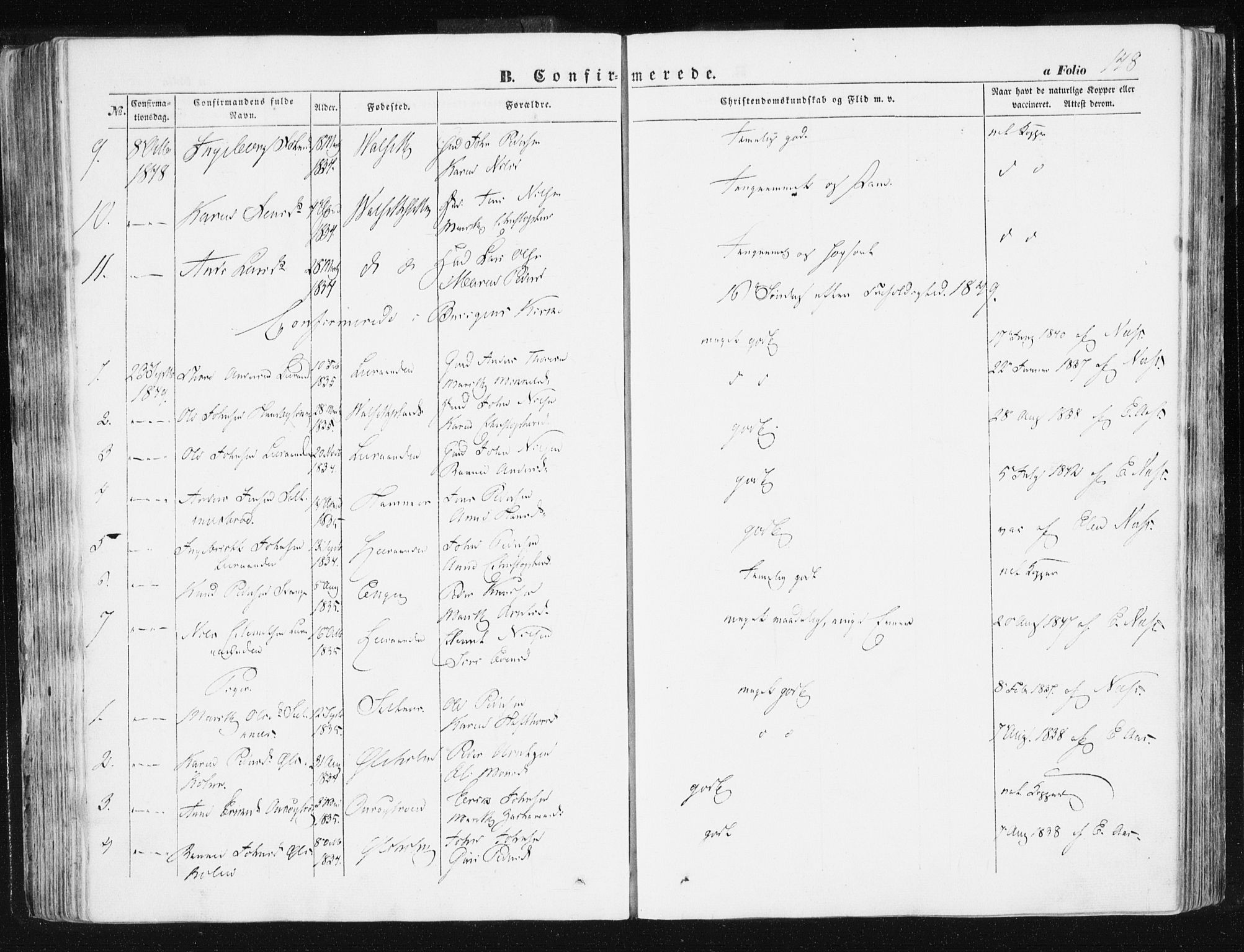 Ministerialprotokoller, klokkerbøker og fødselsregistre - Sør-Trøndelag, AV/SAT-A-1456/612/L0376: Ministerialbok nr. 612A08, 1846-1859, s. 148