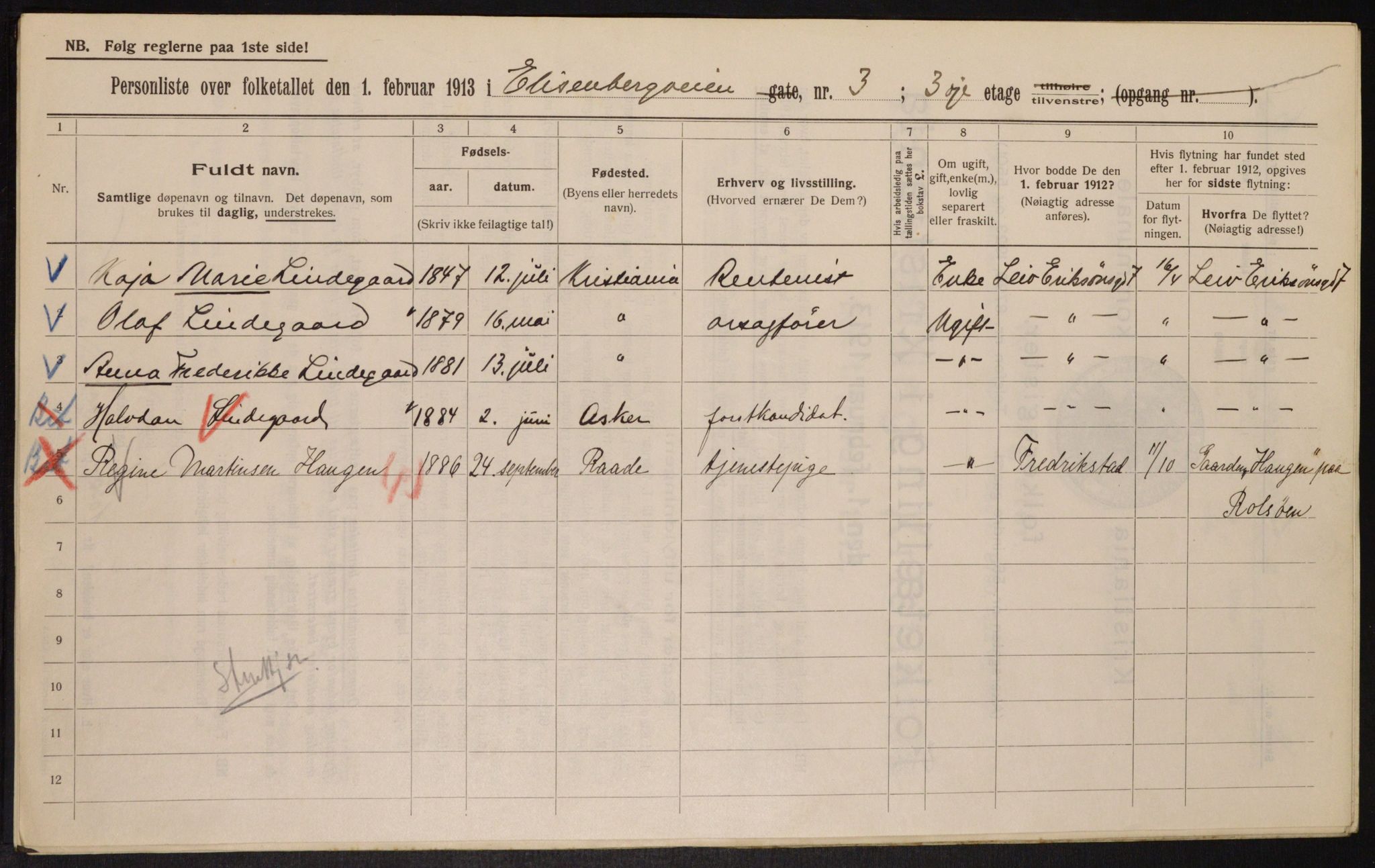 OBA, Kommunal folketelling 1.2.1913 for Kristiania, 1913, s. 20525