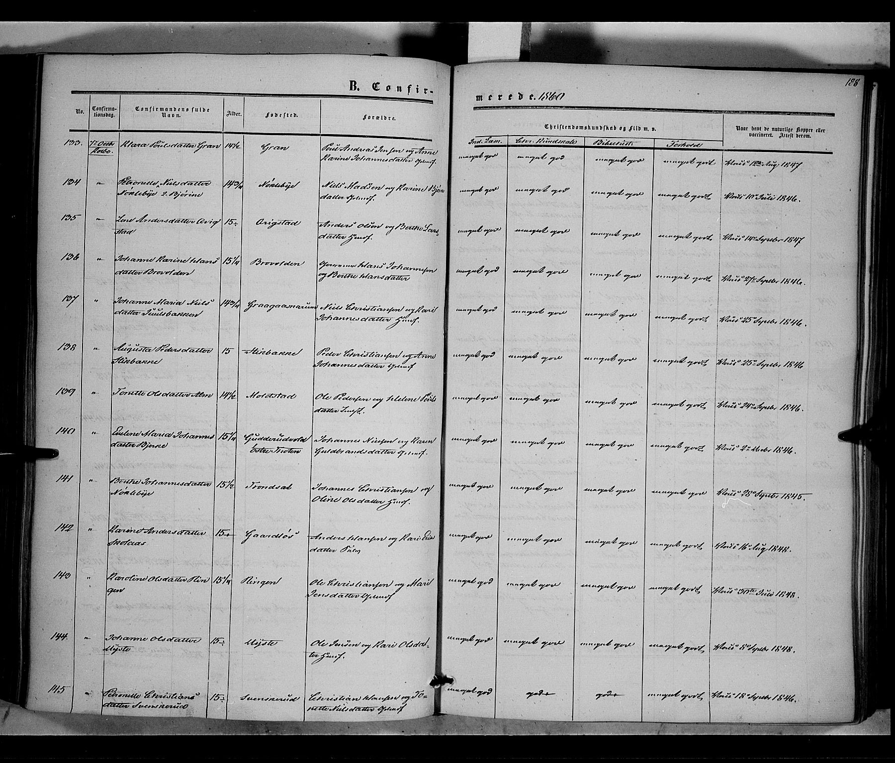 Vestre Toten prestekontor, SAH/PREST-108/H/Ha/Haa/L0006: Ministerialbok nr. 6, 1856-1861, s. 188