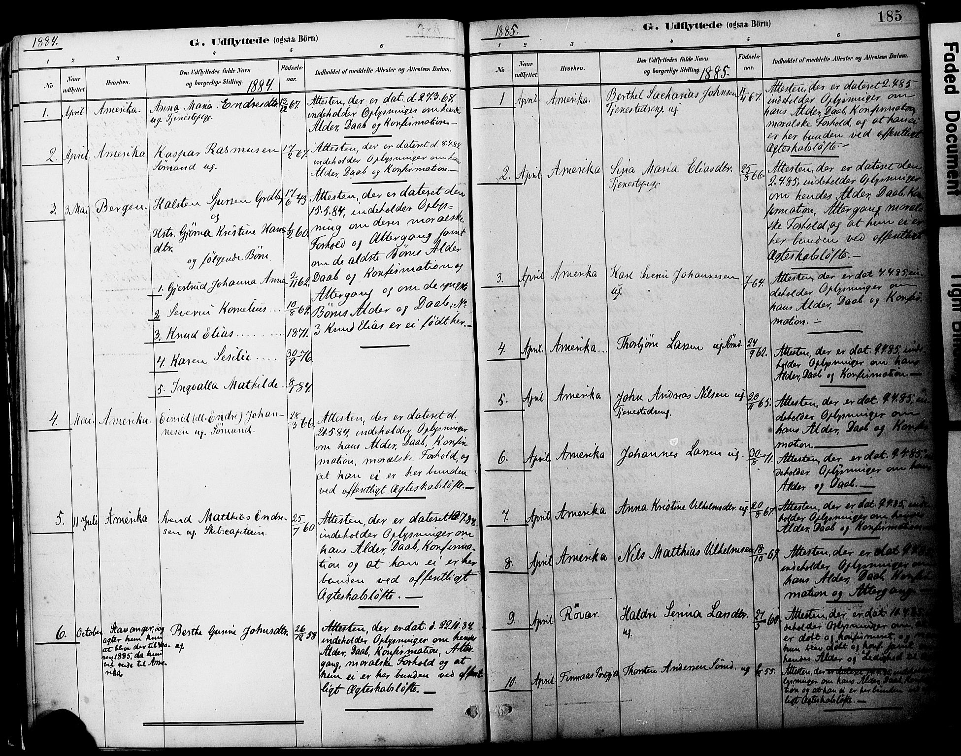 Sveio Sokneprestembete, AV/SAB-A-78501/H/Haa: Ministerialbok nr. B 2, 1883-1894, s. 185