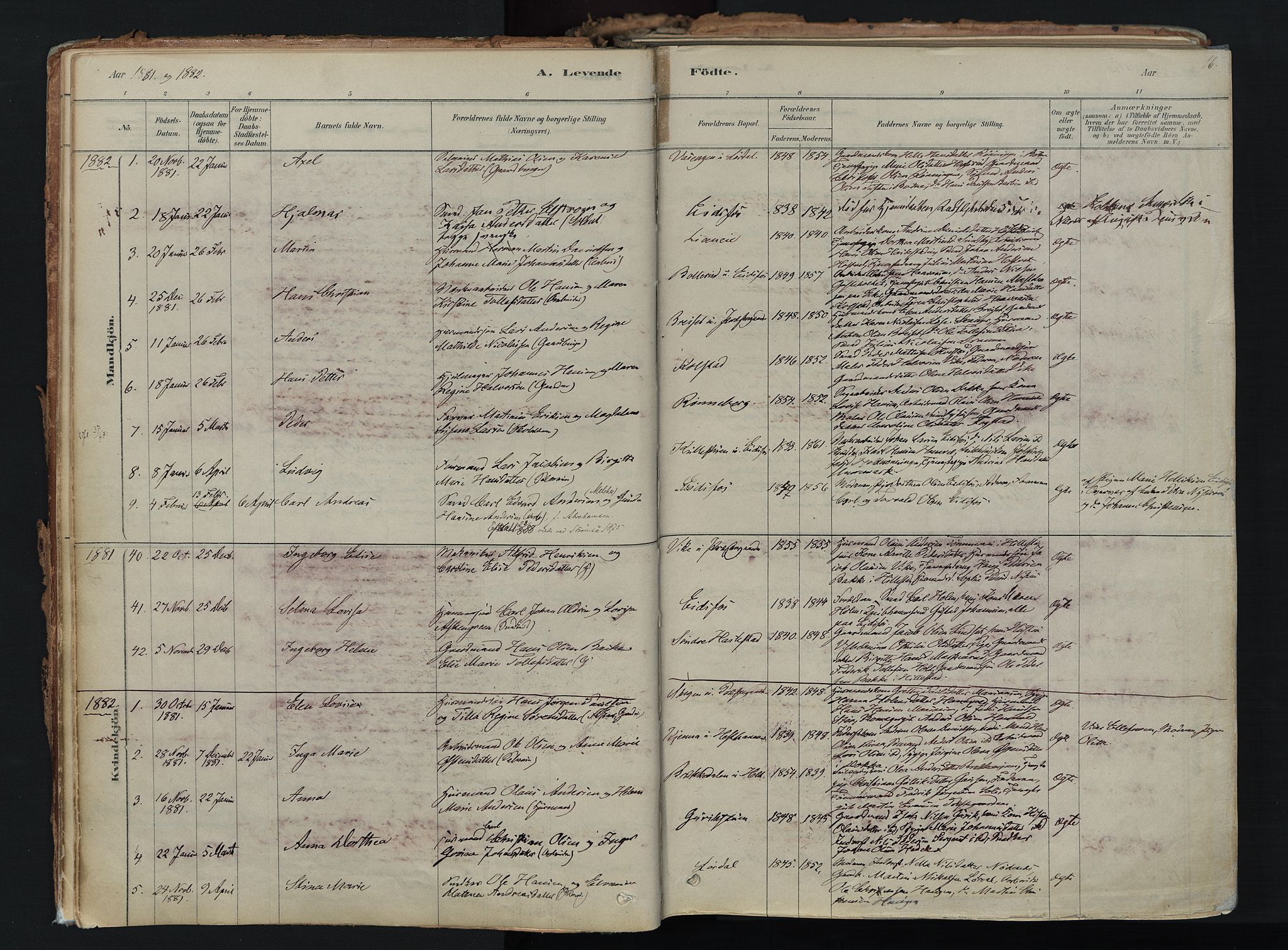 Hof kirkebøker, SAKO/A-64/F/Fa/L0007: Ministerialbok nr. I 7, 1878-1940, s. 16