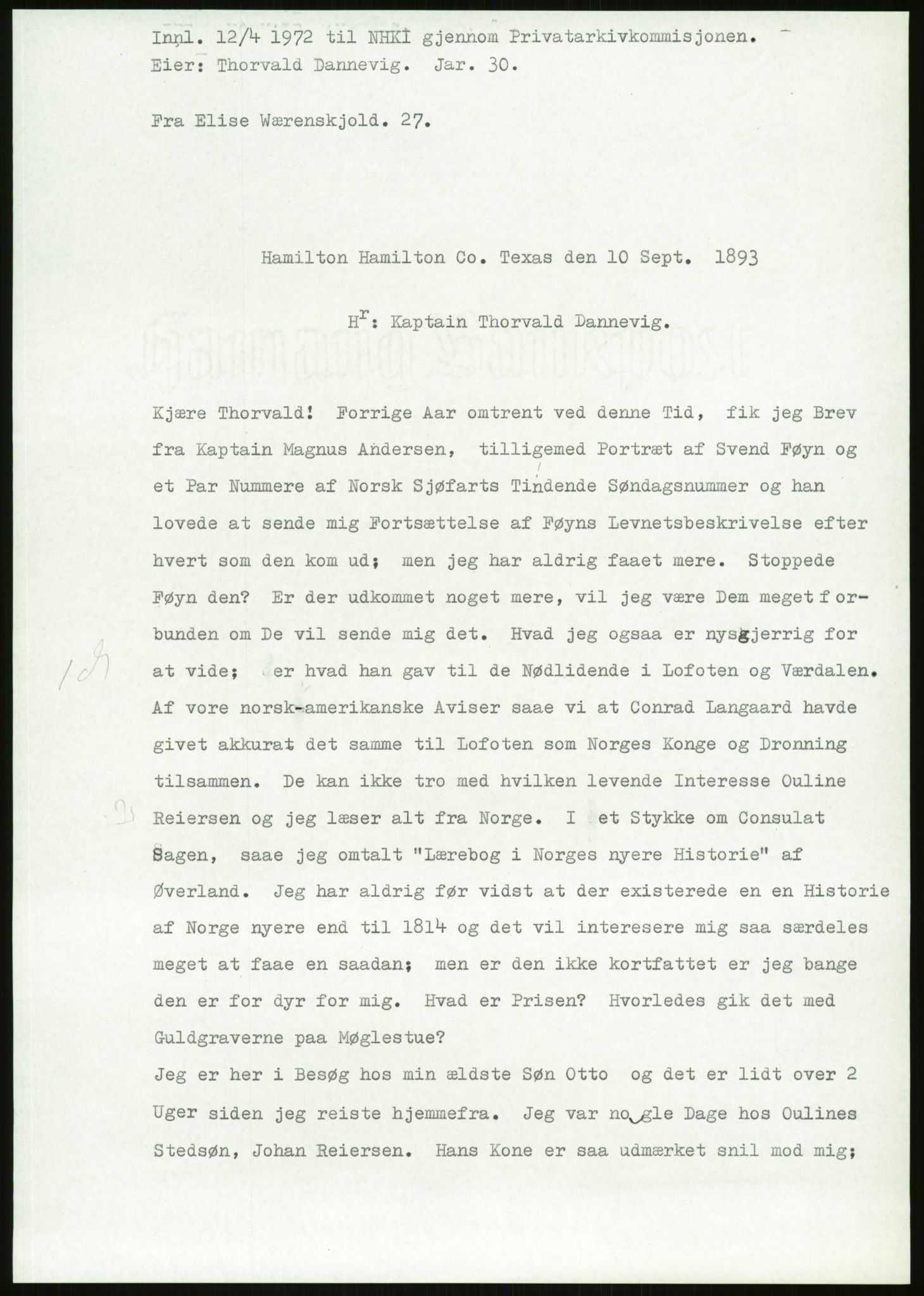 Samlinger til kildeutgivelse, Amerikabrevene, AV/RA-EA-4057/F/L0027: Innlån fra Aust-Agder: Dannevig - Valsgård, 1838-1914, s. 363