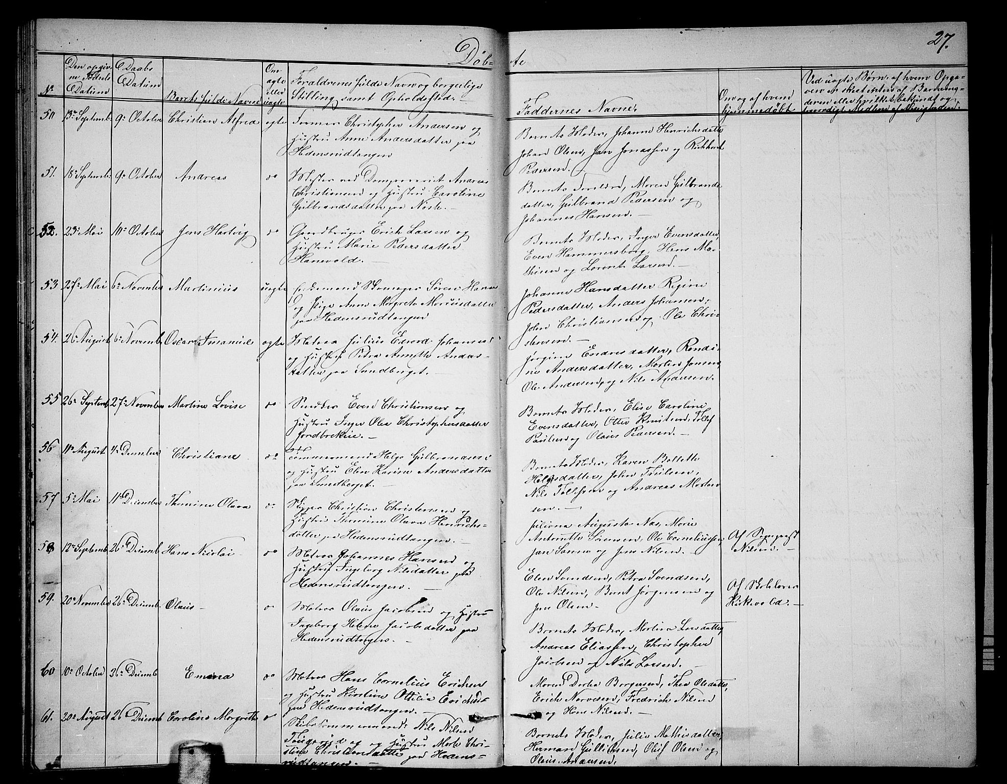 Skoger kirkebøker, AV/SAKO-A-59/G/Ga/L0002: Klokkerbok nr. I 2, 1860-1880, s. 27