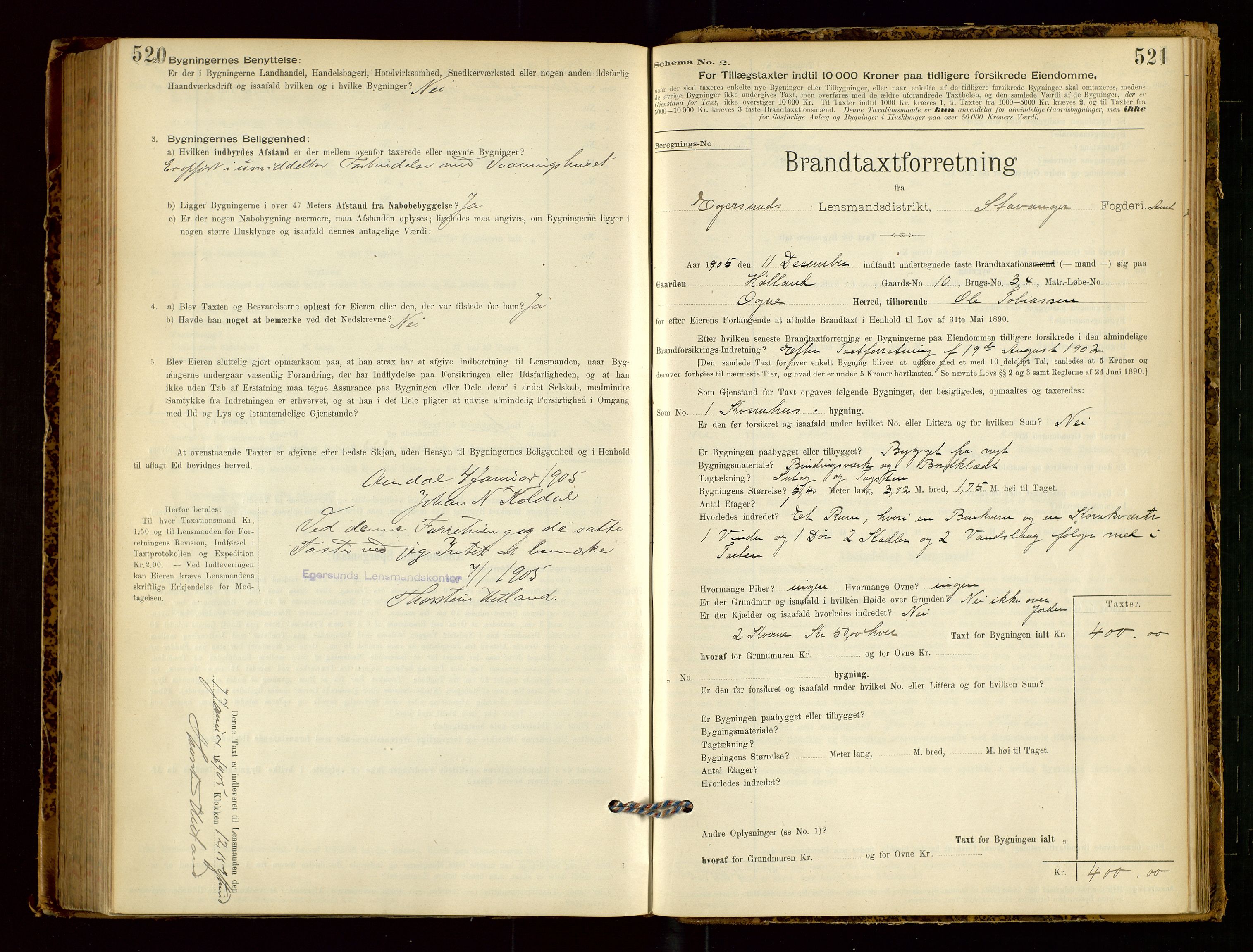 Eigersund lensmannskontor, AV/SAST-A-100171/Gob/L0001: Skjemaprotokoll, 1894-1909, s. 520-521