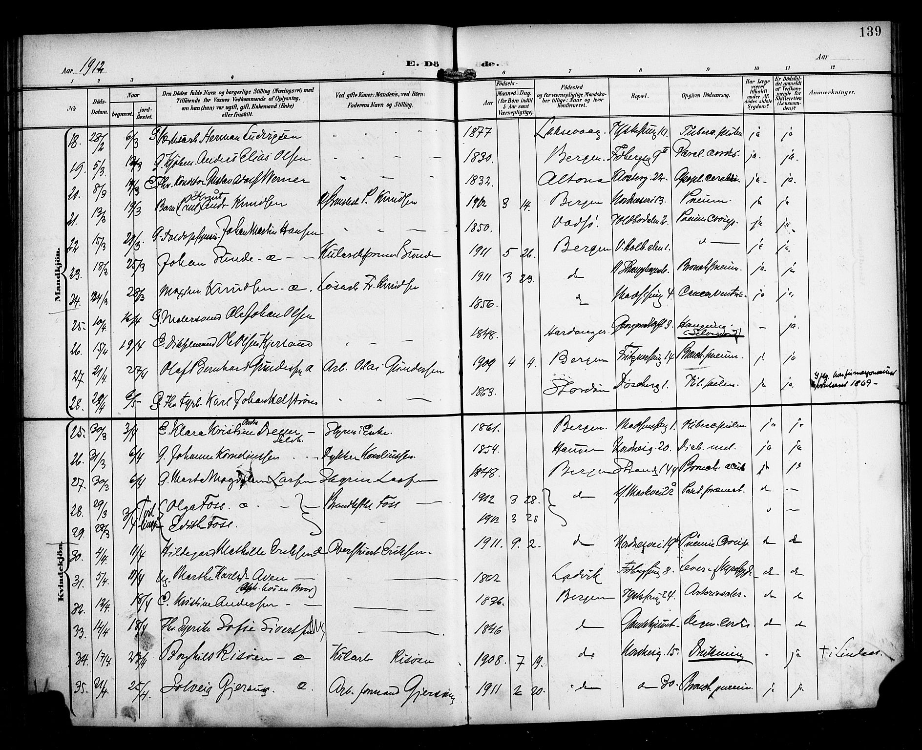 Nykirken Sokneprestembete, AV/SAB-A-77101/H/Haa/L0045: Ministerialbok nr. E 5, 1899-1917, s. 139