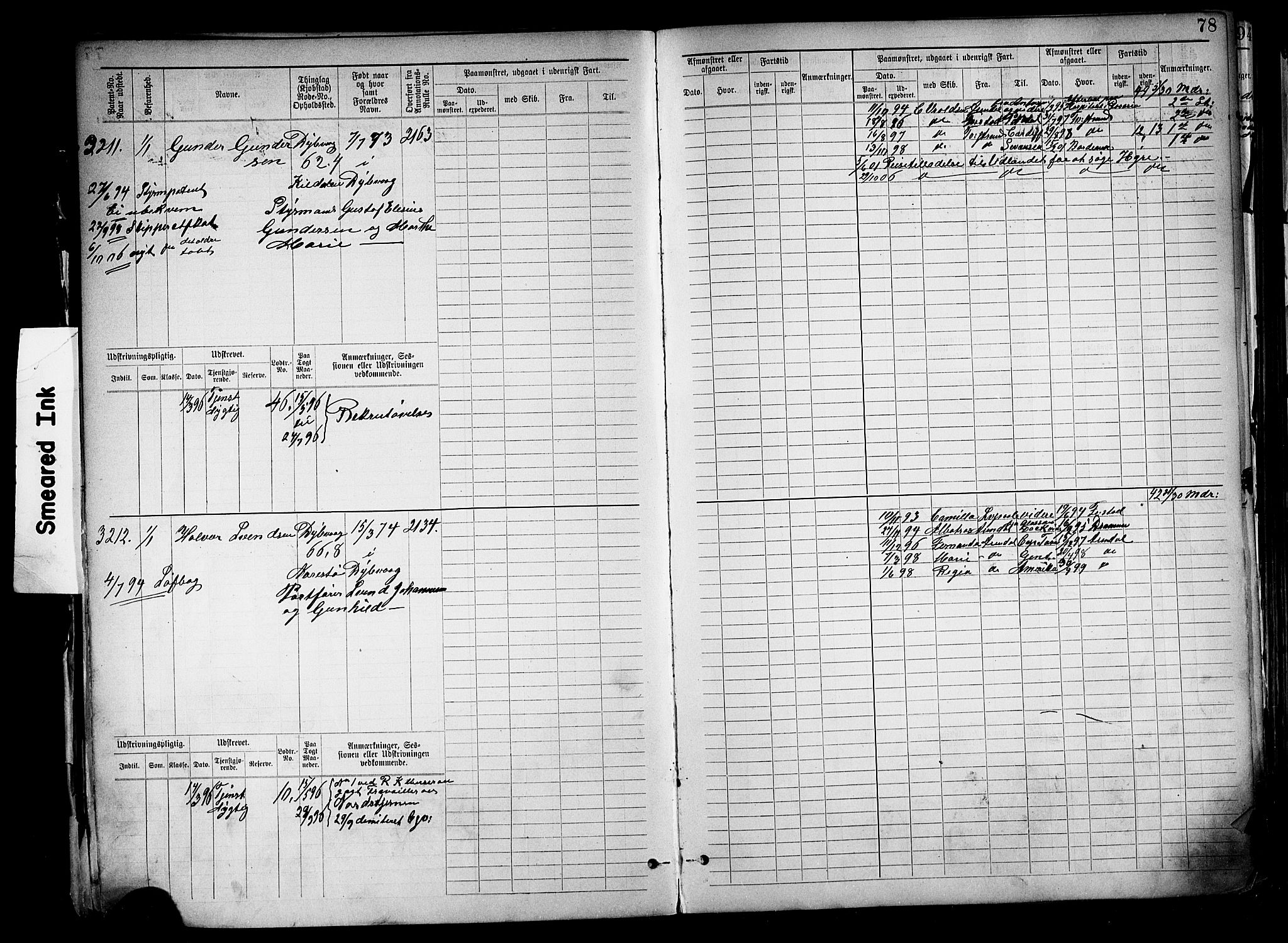 Tvedestrand mønstringskrets, AV/SAK-2031-0011/F/Fb/L0019: Hovedrulle nr 3057-3818, U-35, 1892-1906, s. 82