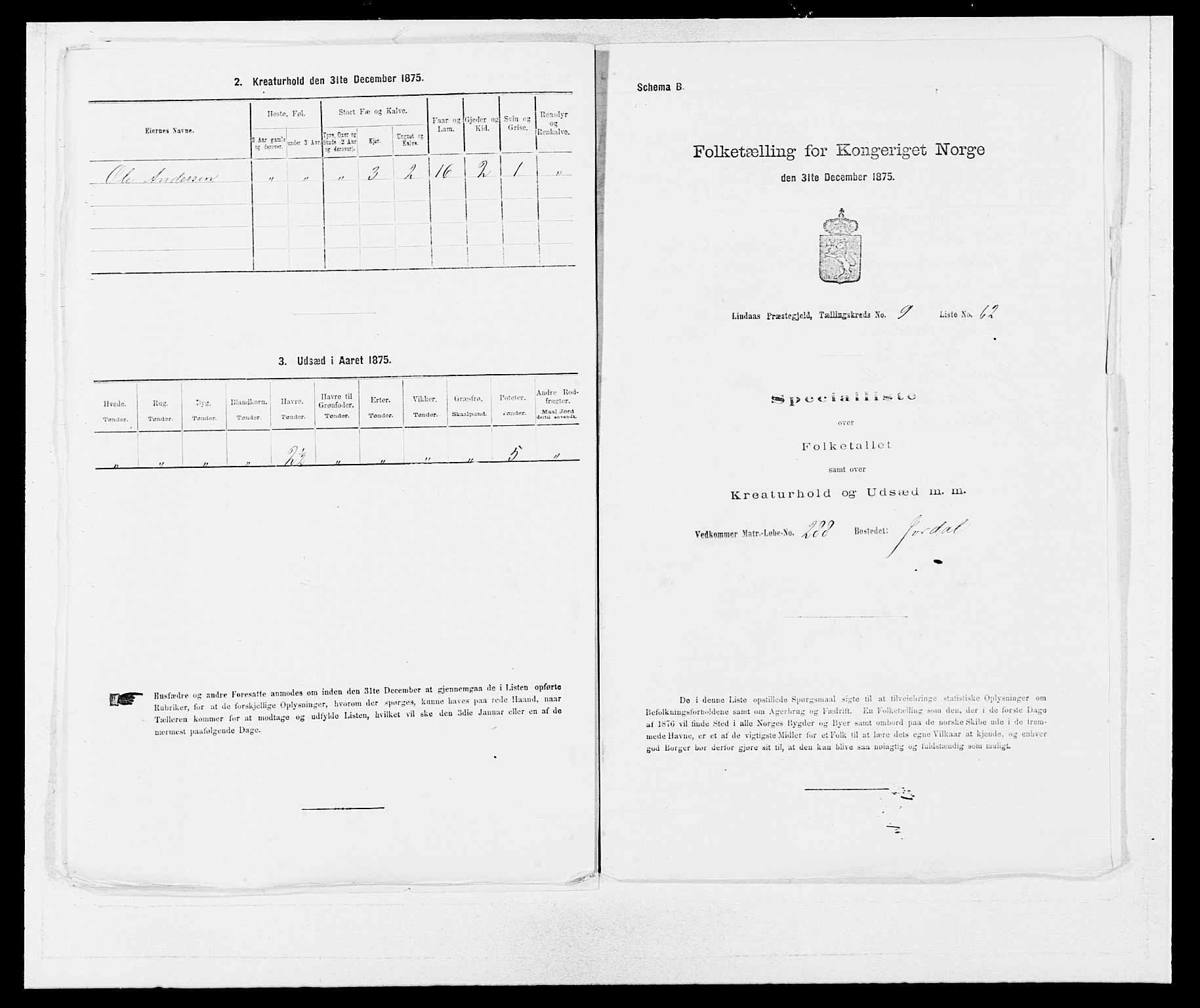 SAB, Folketelling 1875 for 1263P Lindås prestegjeld, 1875, s. 941