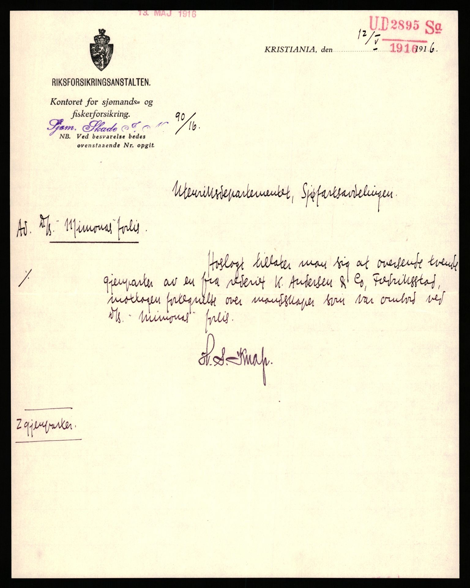 Handelsdepartementet, Sjøfartsavdelingen, 1. sjømannskontor, RA/S-1405/D/Dm/L0010: Forliste skip Lar - Min, 1906-1920, s. 857