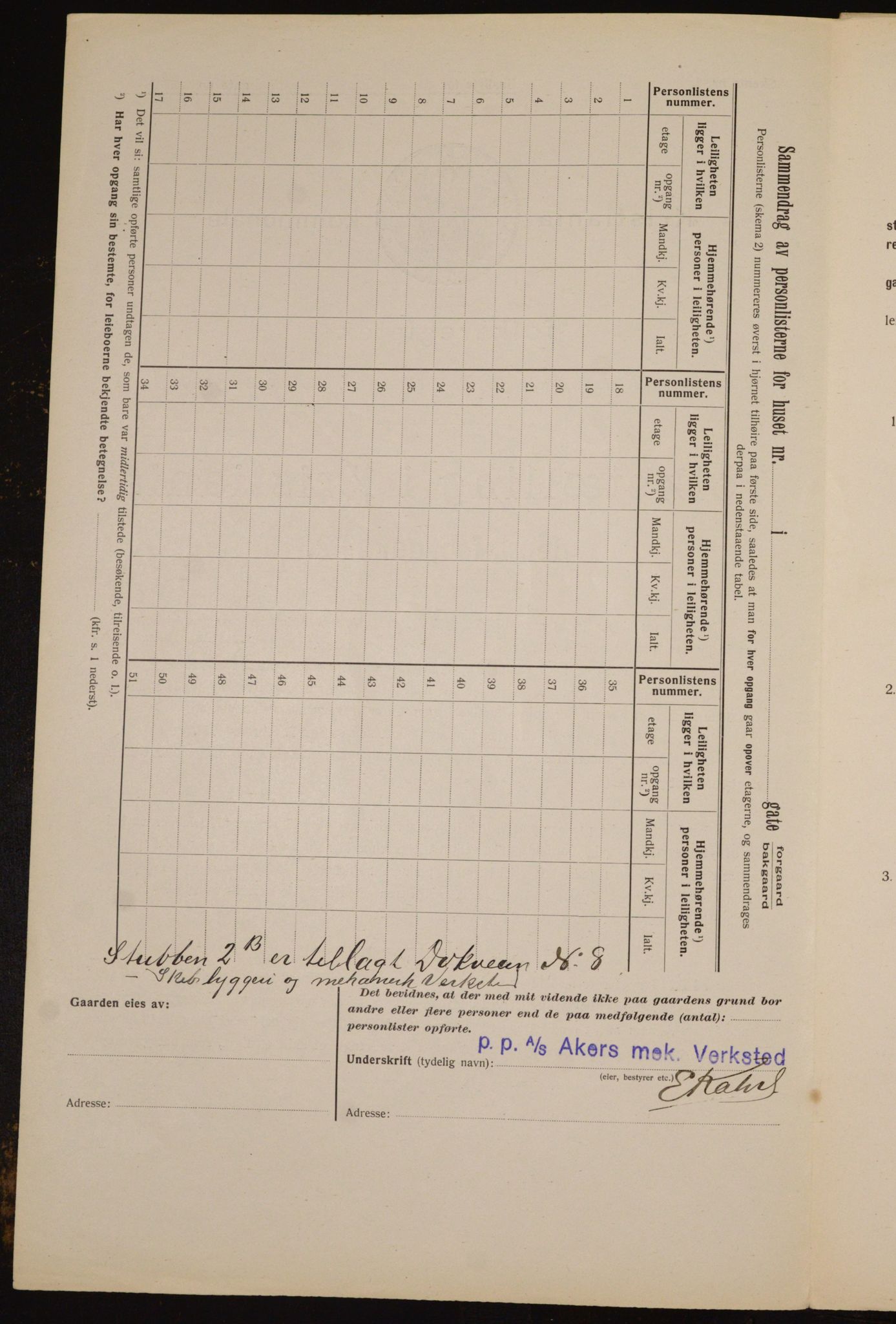OBA, Kommunal folketelling 1.2.1912 for Kristiania, 1912, s. 104458