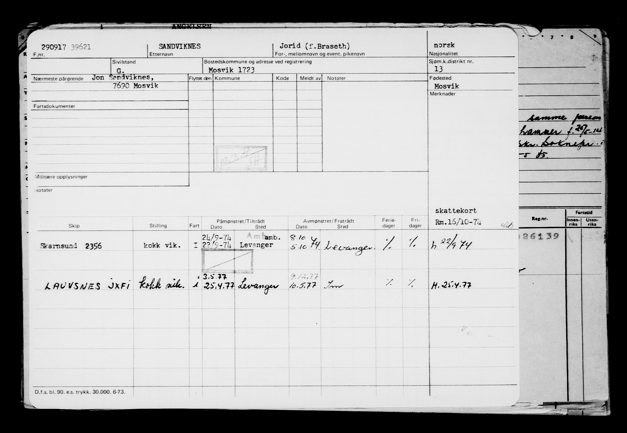 Direktoratet for sjømenn, AV/RA-S-3545/G/Gb/L0152: Hovedkort, 1917, s. 211