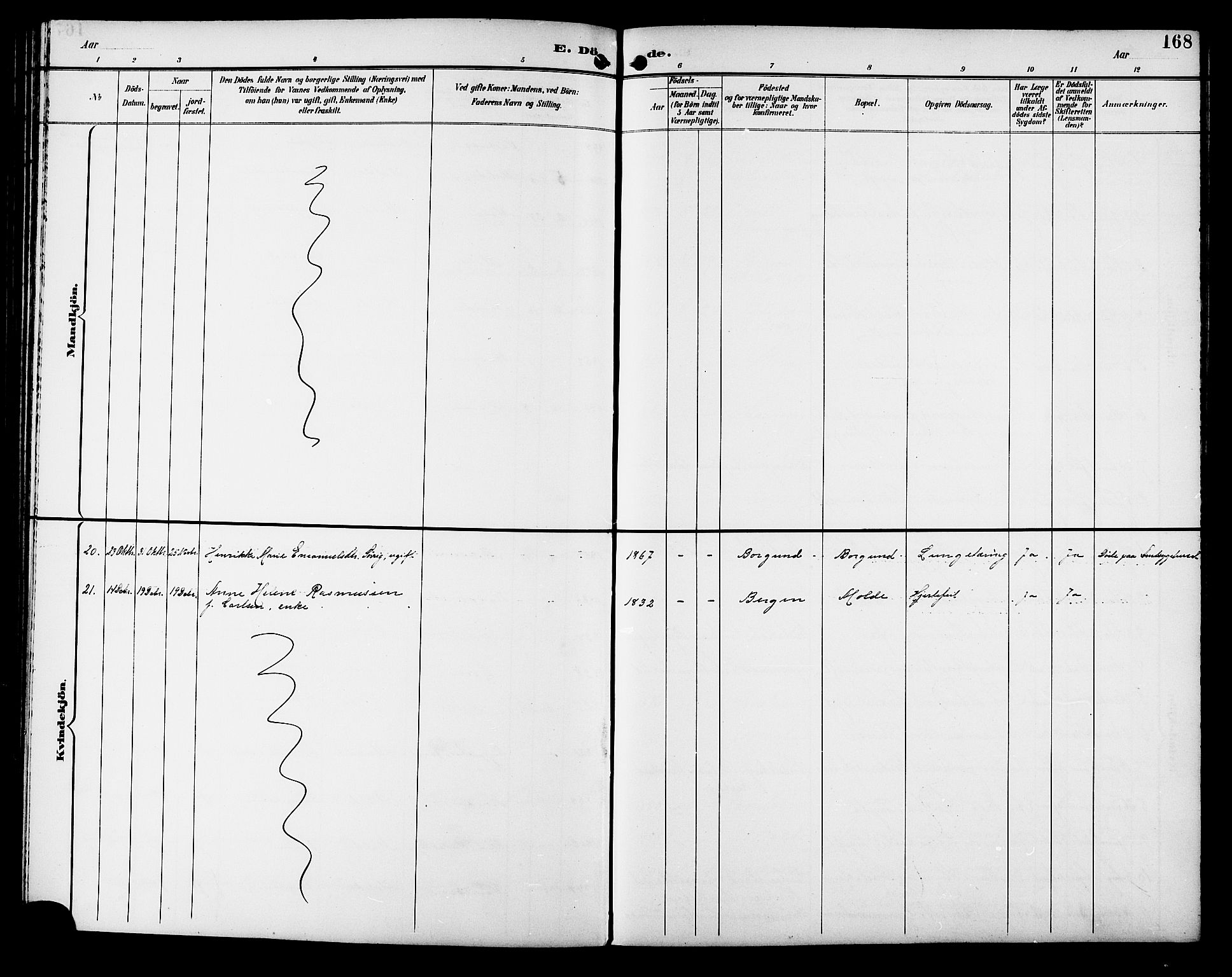 Ministerialprotokoller, klokkerbøker og fødselsregistre - Møre og Romsdal, SAT/A-1454/558/L0702: Klokkerbok nr. 558C03, 1894-1915, s. 168