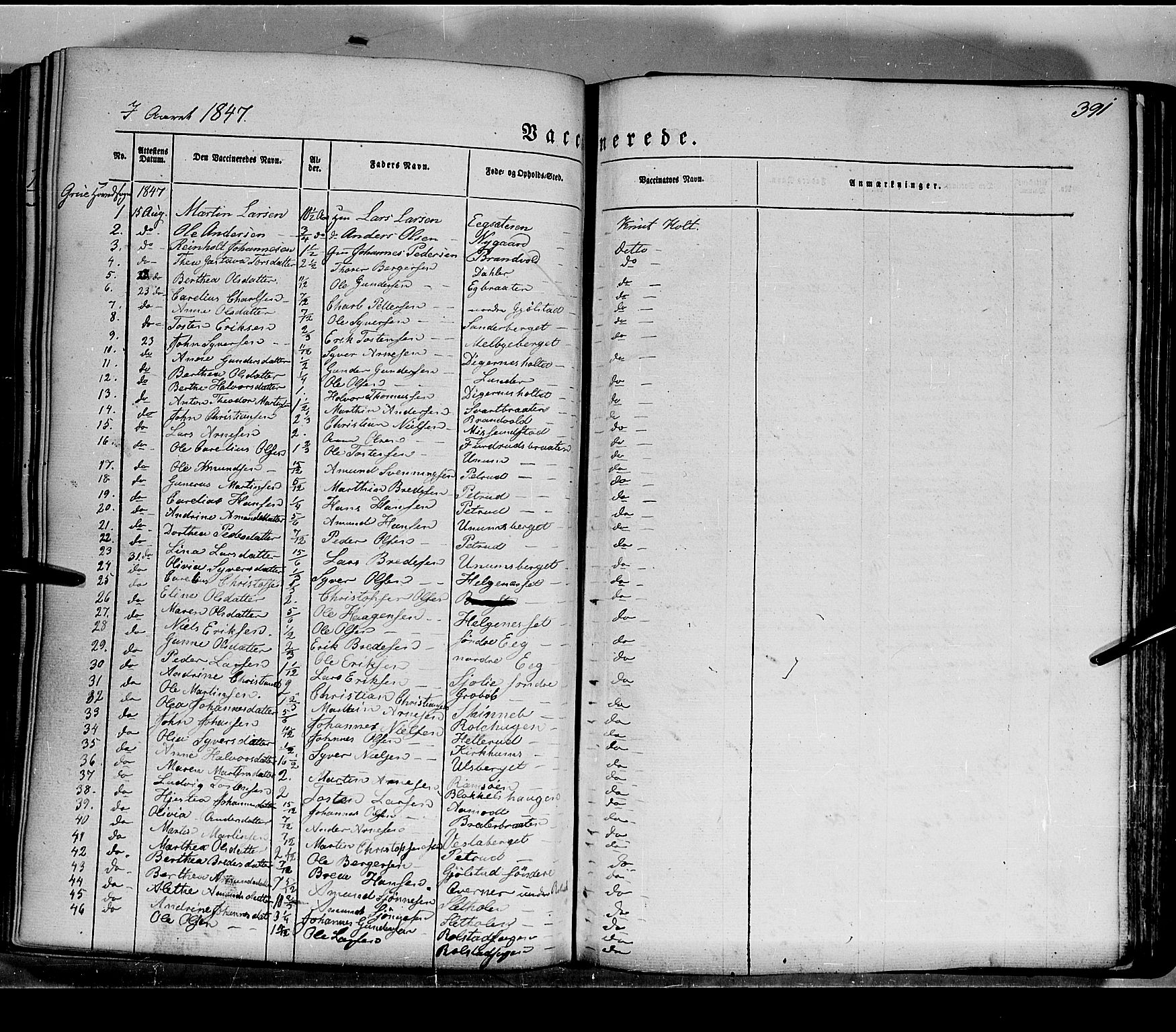 Grue prestekontor, AV/SAH-PREST-036/H/Ha/Haa/L0008: Ministerialbok nr. 8, 1847-1858, s. 391
