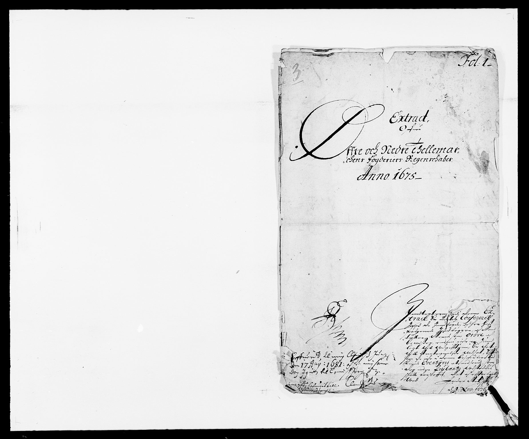 Rentekammeret inntil 1814, Reviderte regnskaper, Fogderegnskap, AV/RA-EA-4092/R35/L2063: Fogderegnskap Øvre og Nedre Telemark, 1675, s. 1