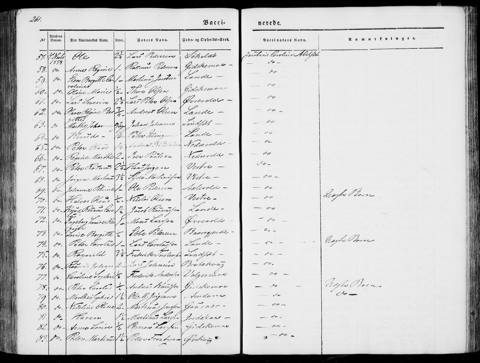 Ministerialprotokoller, klokkerbøker og fødselsregistre - Møre og Romsdal, AV/SAT-A-1454/522/L0313: Ministerialbok nr. 522A08, 1852-1862, s. 261