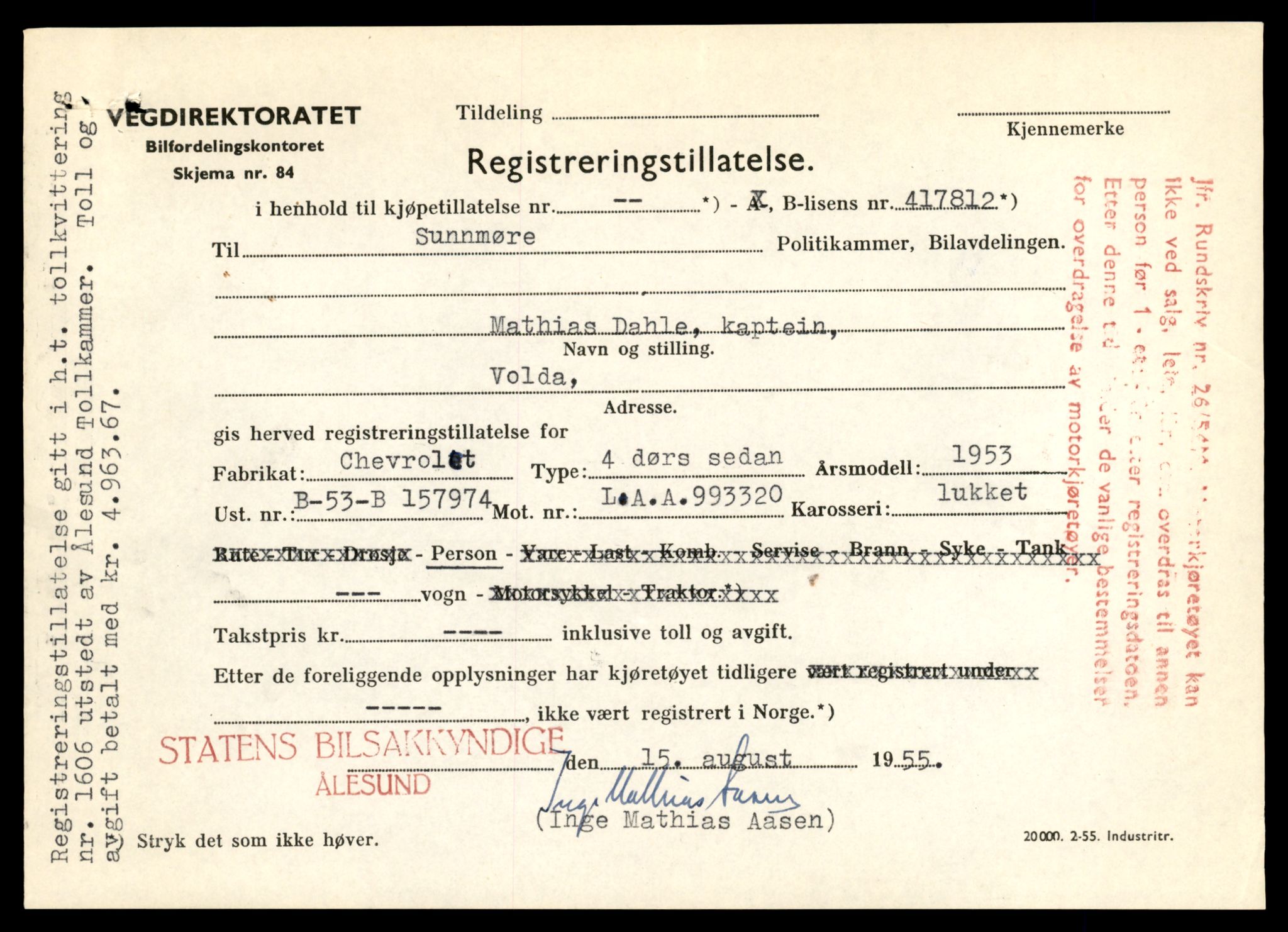 Møre og Romsdal vegkontor - Ålesund trafikkstasjon, AV/SAT-A-4099/F/Fe/L0049: Registreringskort for kjøretøy T 14864 - T 18613, 1927-1998, s. 545