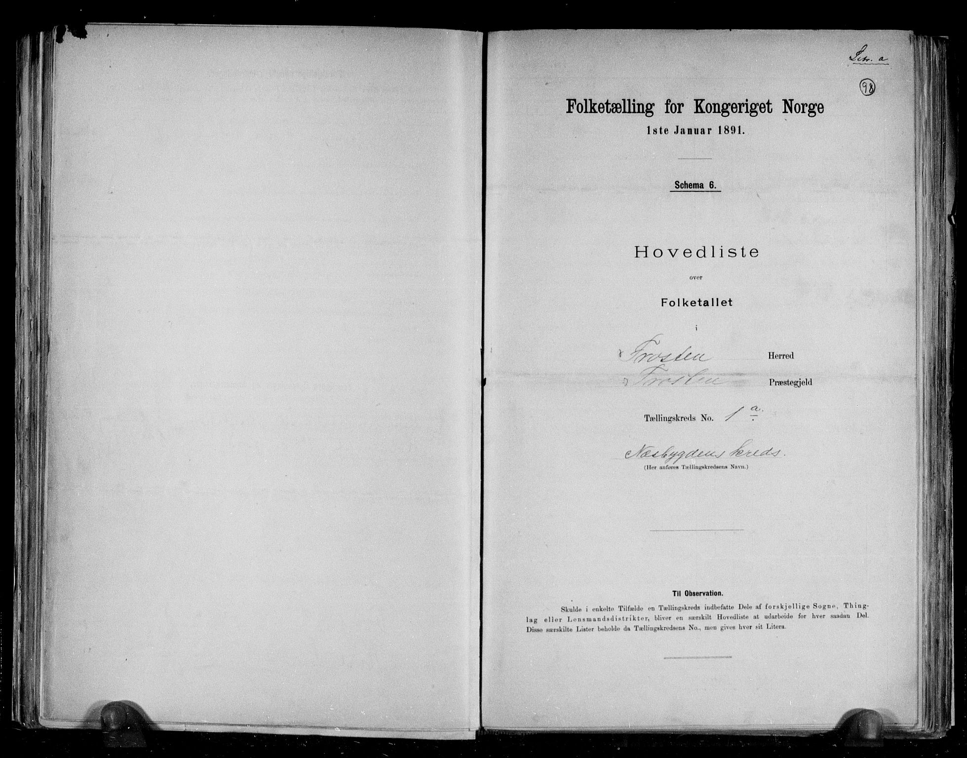 RA, Folketelling 1891 for 1717 Frosta herred, 1891, s. 4