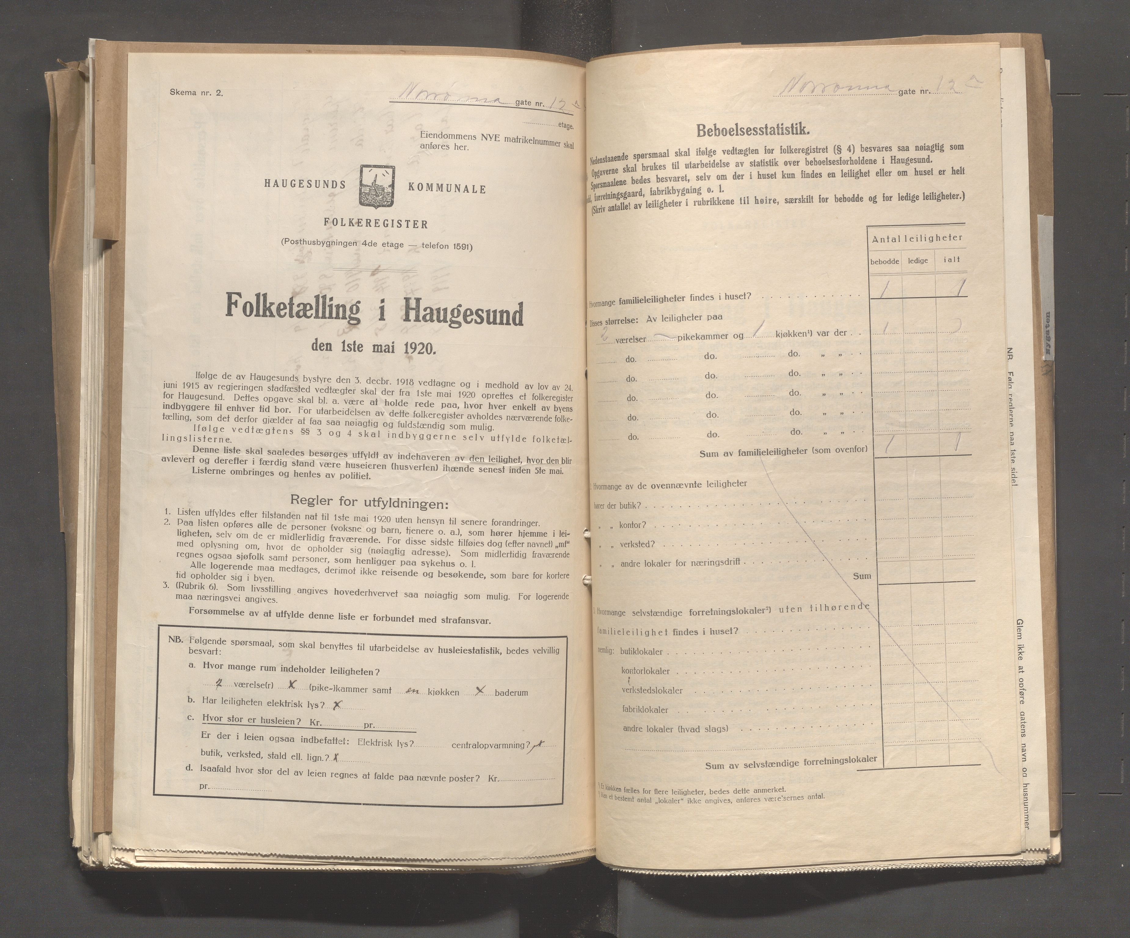 IKAR, Kommunal folketelling 1.5.1920 for Haugesund, 1920, s. 3000