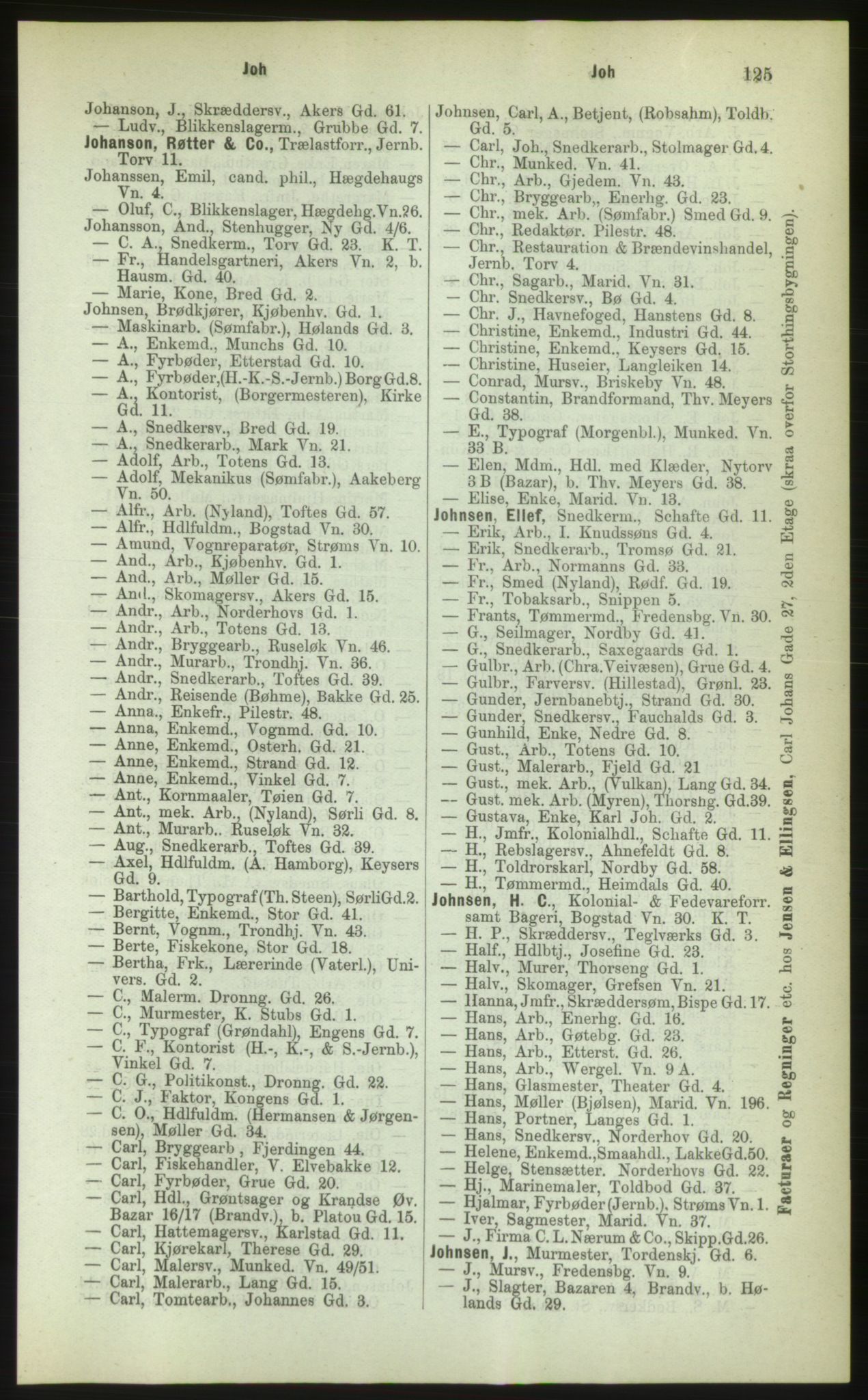 Kristiania/Oslo adressebok, PUBL/-, 1883, s. 125