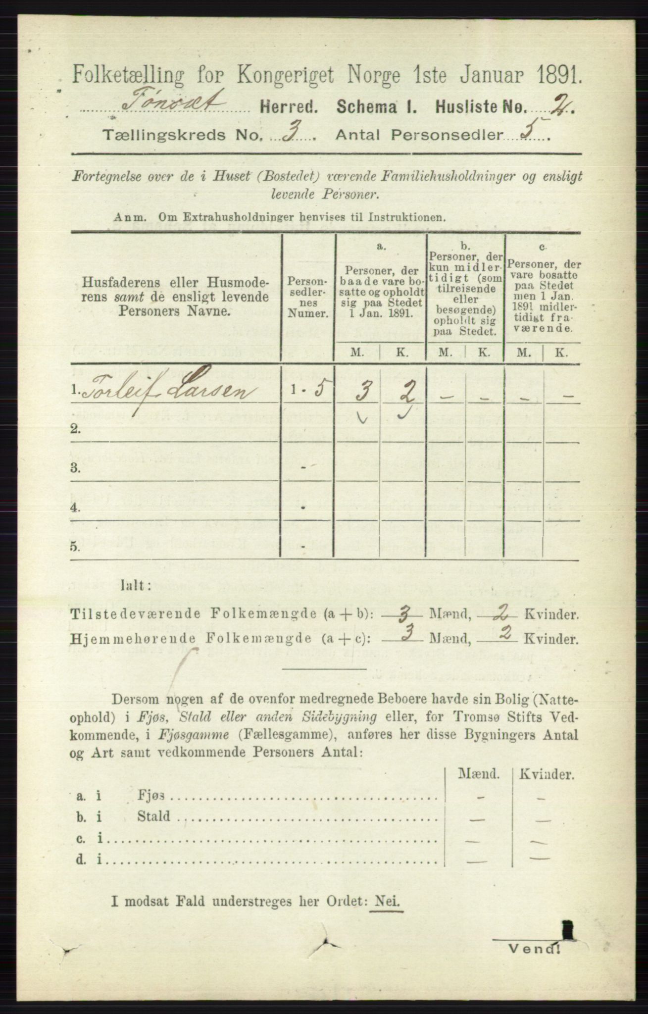 RA, Folketelling 1891 for 0437 Tynset herred, 1891, s. 545