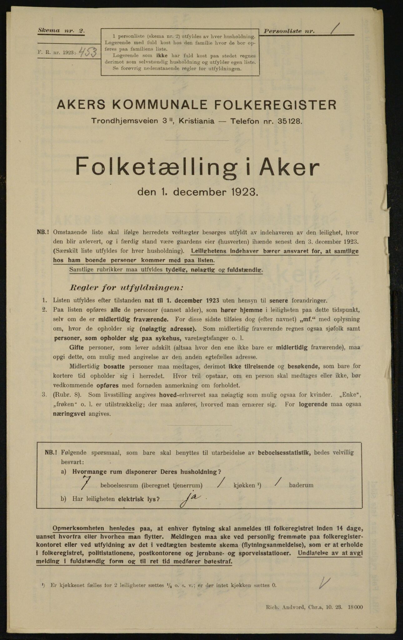 , Kommunal folketelling 1.12.1923 for Aker, 1923, s. 10208