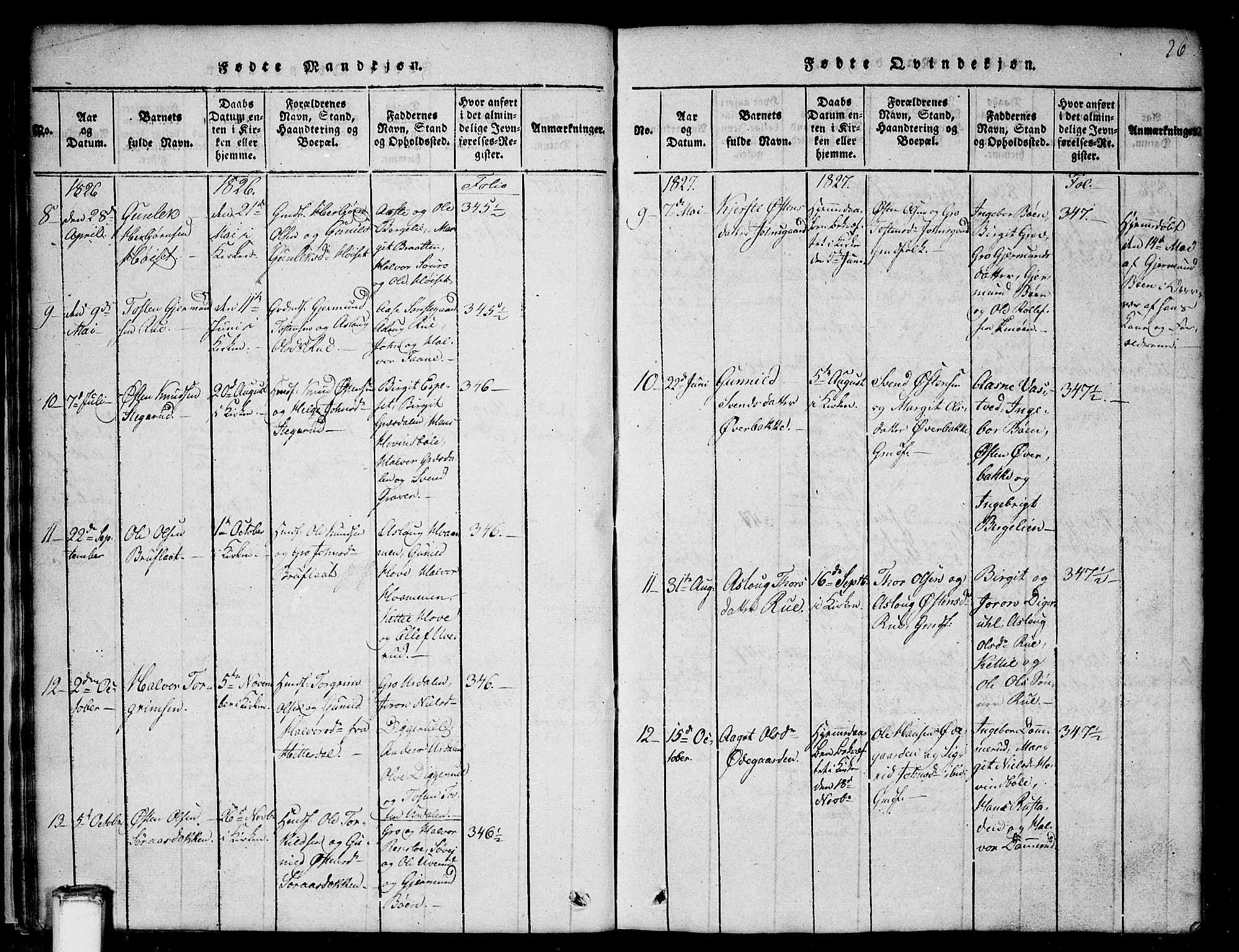 Gransherad kirkebøker, AV/SAKO-A-267/G/Gb/L0001: Klokkerbok nr. II 1, 1815-1860, s. 26