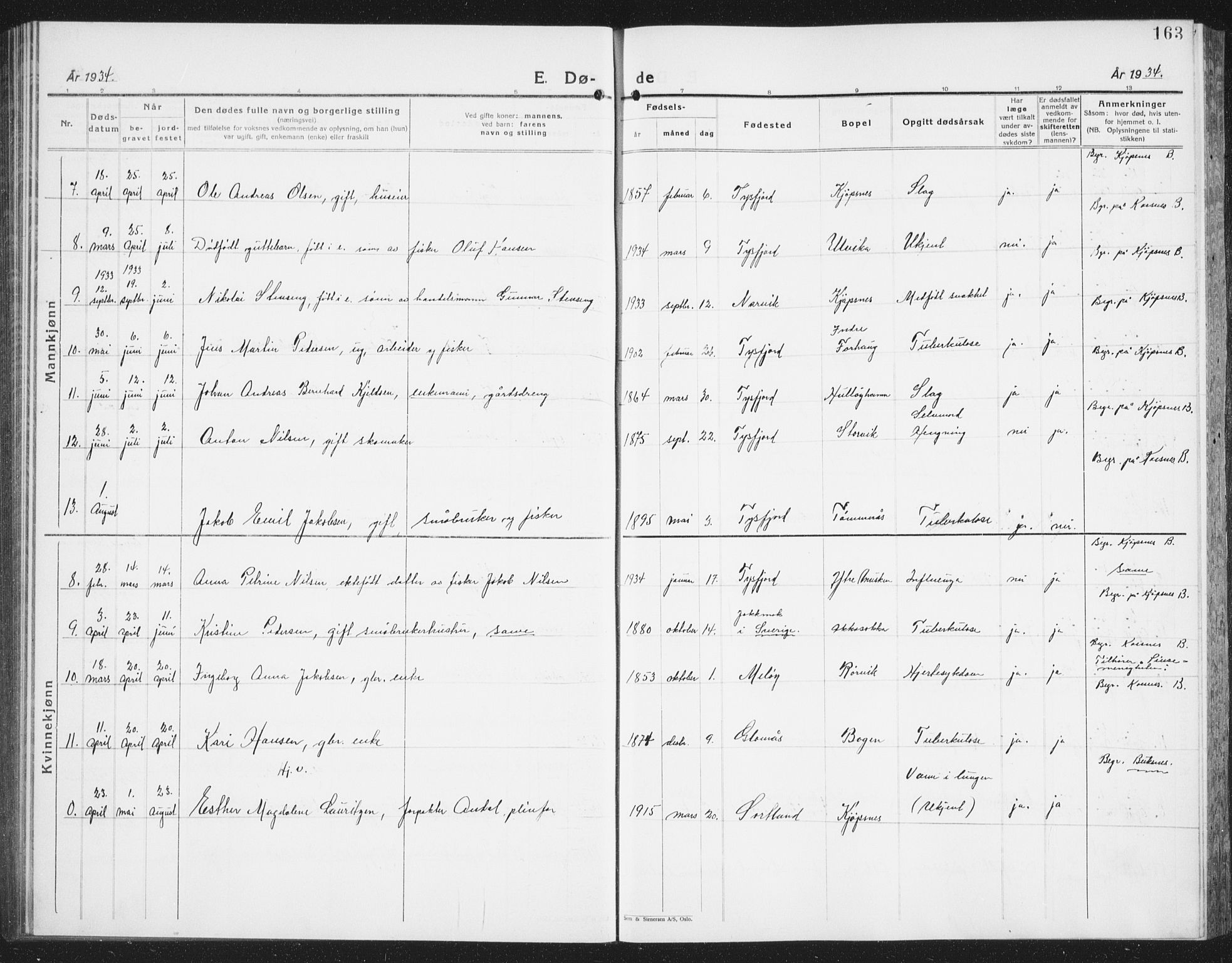 Ministerialprotokoller, klokkerbøker og fødselsregistre - Nordland, AV/SAT-A-1459/861/L0879: Klokkerbok nr. 861C05, 1926-1939, s. 163