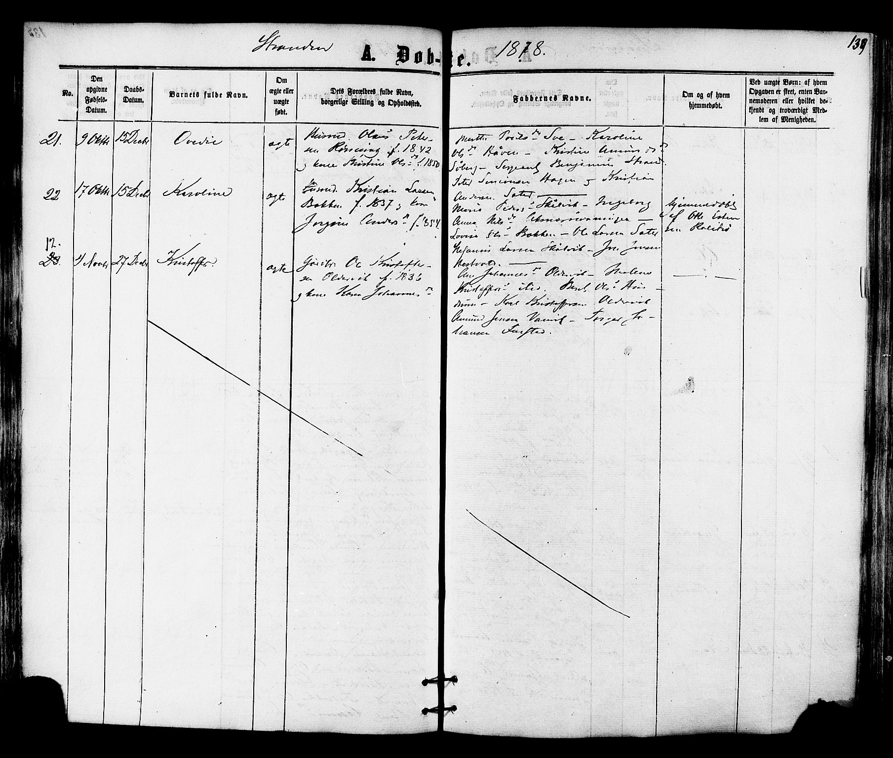 Ministerialprotokoller, klokkerbøker og fødselsregistre - Nord-Trøndelag, SAT/A-1458/701/L0009: Ministerialbok nr. 701A09 /2, 1864-1882, s. 139