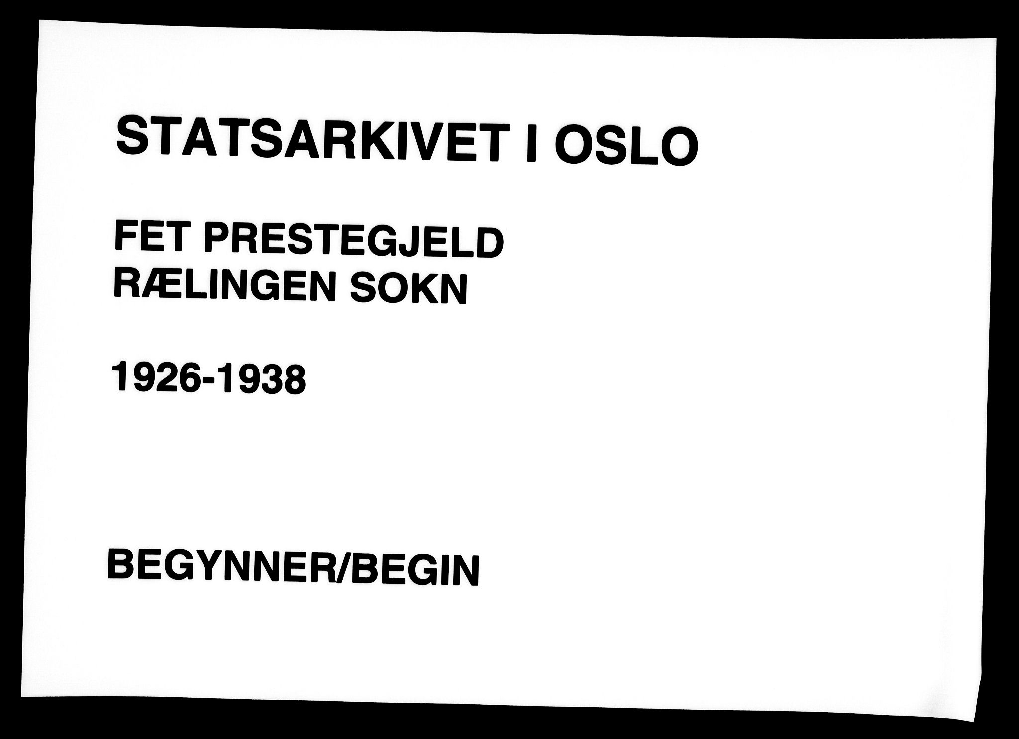 Fet prestekontor Kirkebøker, AV/SAO-A-10370a/G/Gb/L0007: Klokkerbok nr. II 7, 1926-1938