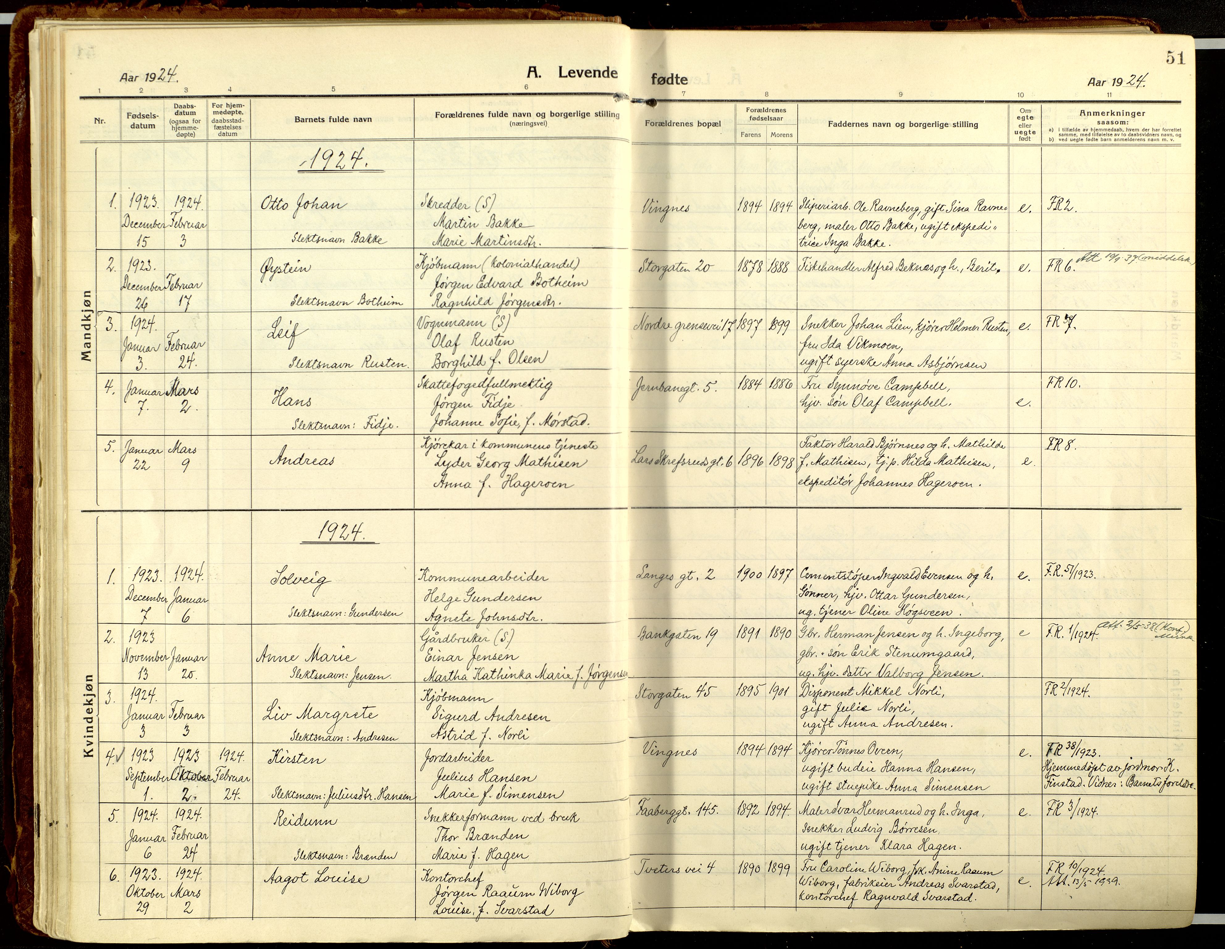 Lillehammer prestekontor, AV/SAH-PREST-088/H/Ha/Haa/L0002: Ministerialbok nr. 2, 1917-1932, s. 51