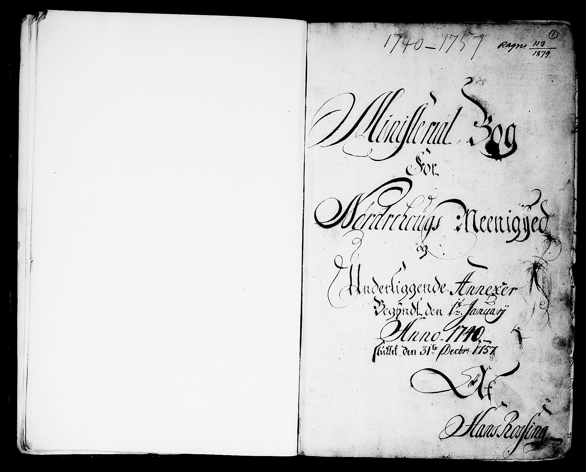 Norderhov kirkebøker, SAKO/A-237/F/Fa/L0003a: Ministerialbok nr. 3, 1740-1757, s. 1