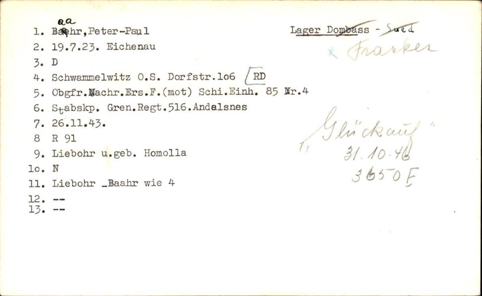 Hjemsendte tyskere , RA/RAFA-6487/D/Db/L0006: Adam-Zimmerman + Ableiter-Barta, 1945-1947, s. 797