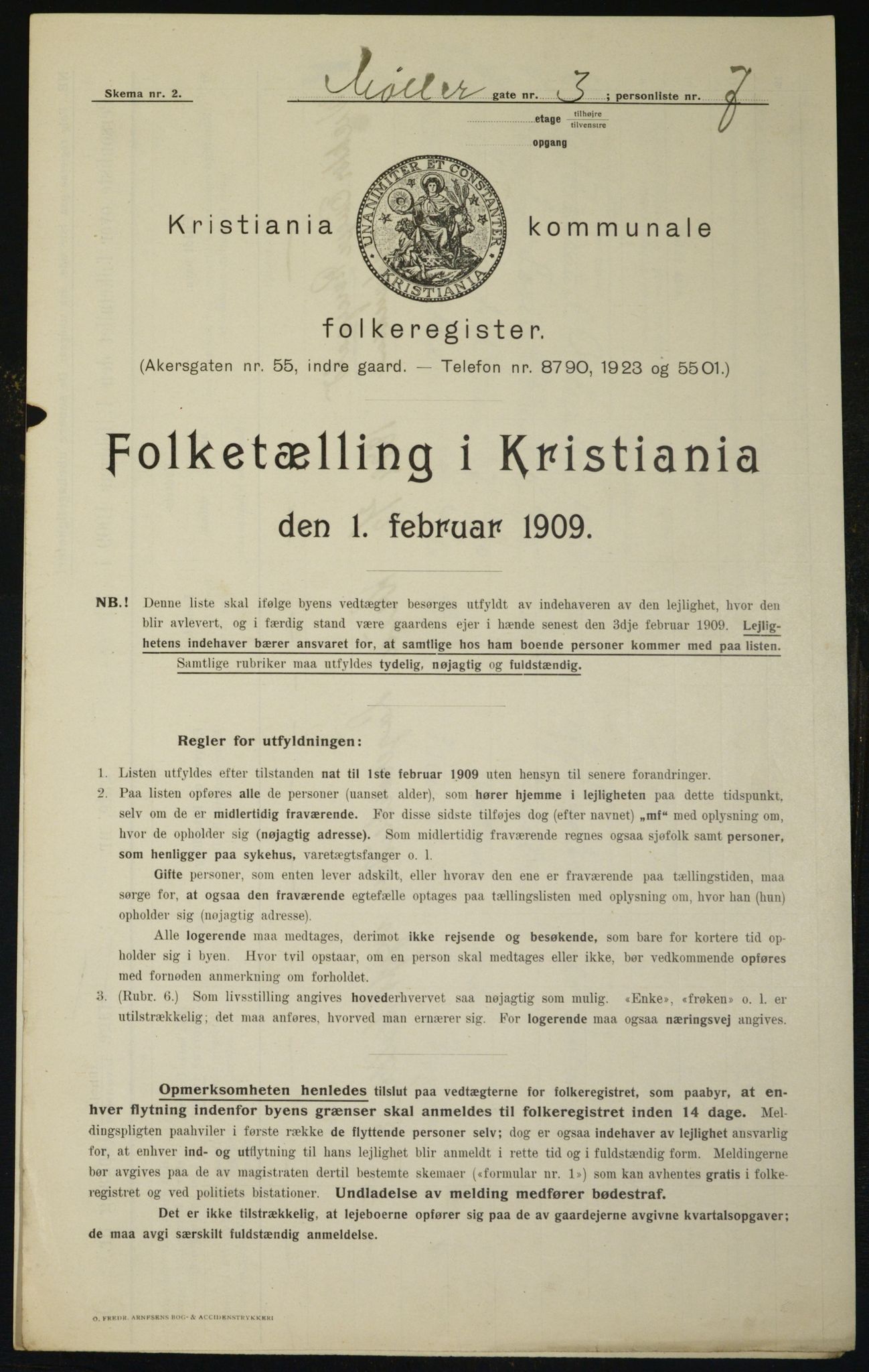 OBA, Kommunal folketelling 1.2.1909 for Kristiania kjøpstad, 1909, s. 61930