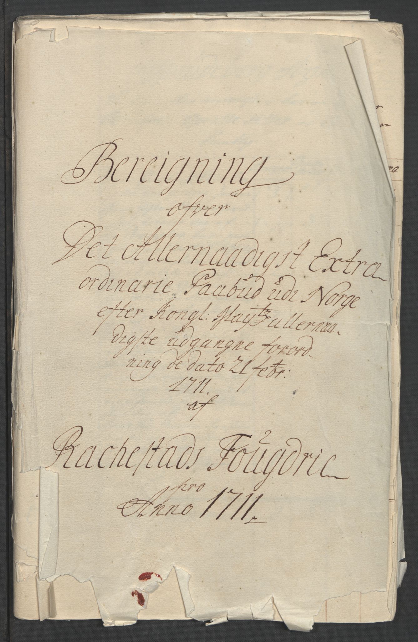 Rentekammeret inntil 1814, Reviderte regnskaper, Fogderegnskap, RA/EA-4092/R07/L0304: Fogderegnskap Rakkestad, Heggen og Frøland, 1711, s. 3