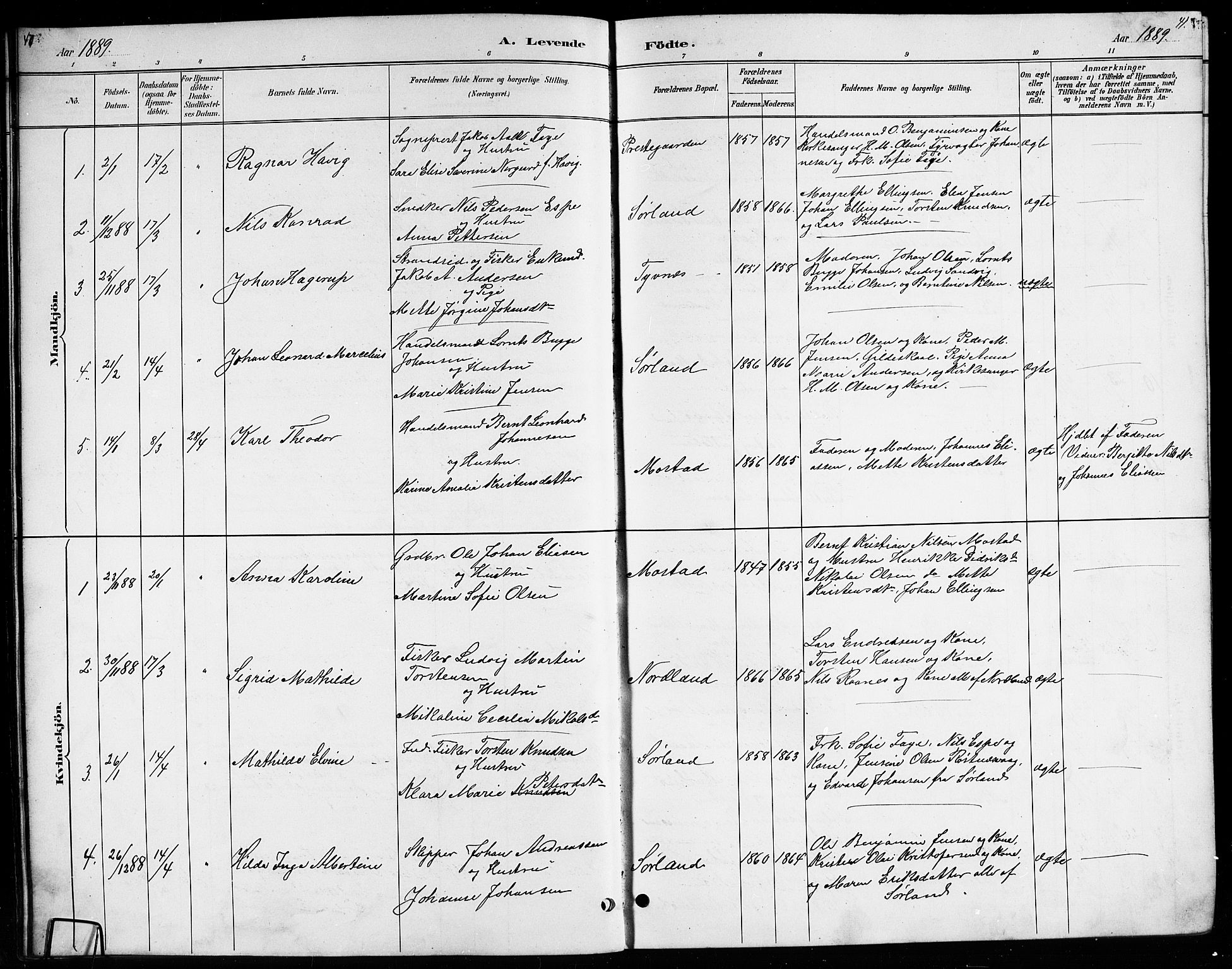 Ministerialprotokoller, klokkerbøker og fødselsregistre - Nordland, SAT/A-1459/807/L0123: Klokkerbok nr. 807C01, 1884-1910, s. 40-41