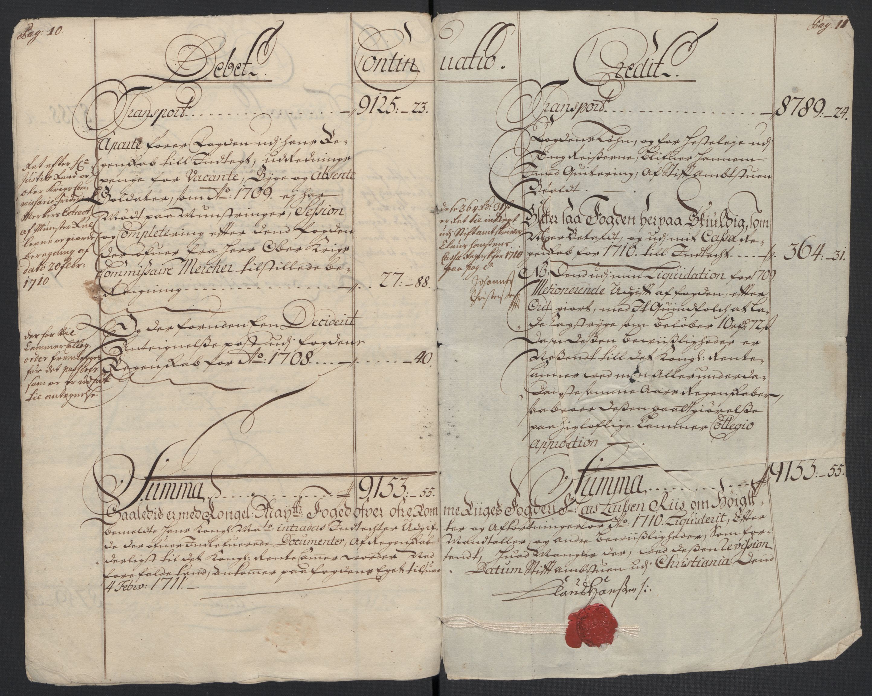 Rentekammeret inntil 1814, Reviderte regnskaper, Fogderegnskap, AV/RA-EA-4092/R12/L0720: Fogderegnskap Øvre Romerike, 1710-1711, s. 18