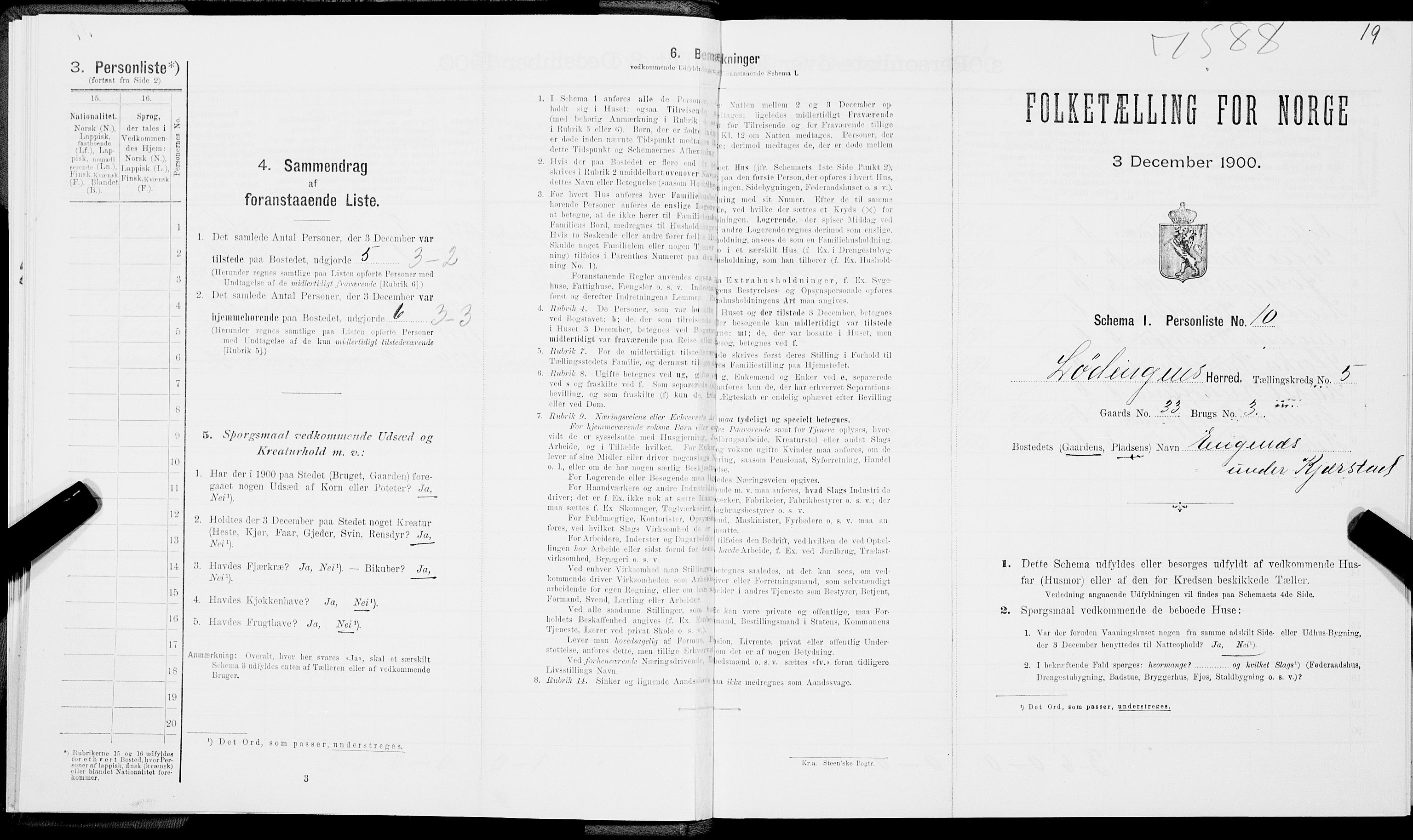 SAT, Folketelling 1900 for 1851 Lødingen herred, 1900, s. 496