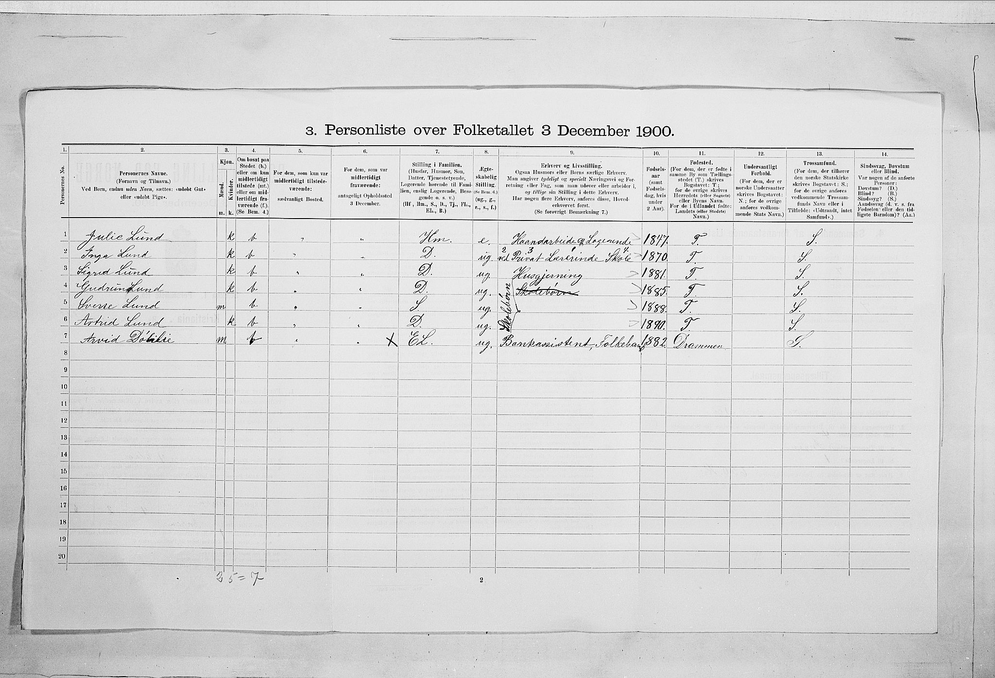 SAO, Folketelling 1900 for 0301 Kristiania kjøpstad, 1900, s. 110574