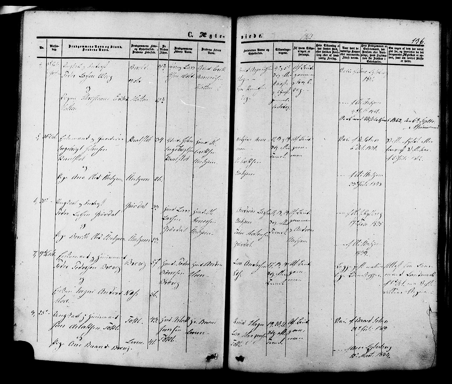 Ministerialprotokoller, klokkerbøker og fødselsregistre - Møre og Romsdal, AV/SAT-A-1454/545/L0586: Ministerialbok nr. 545A02, 1854-1877, s. 136