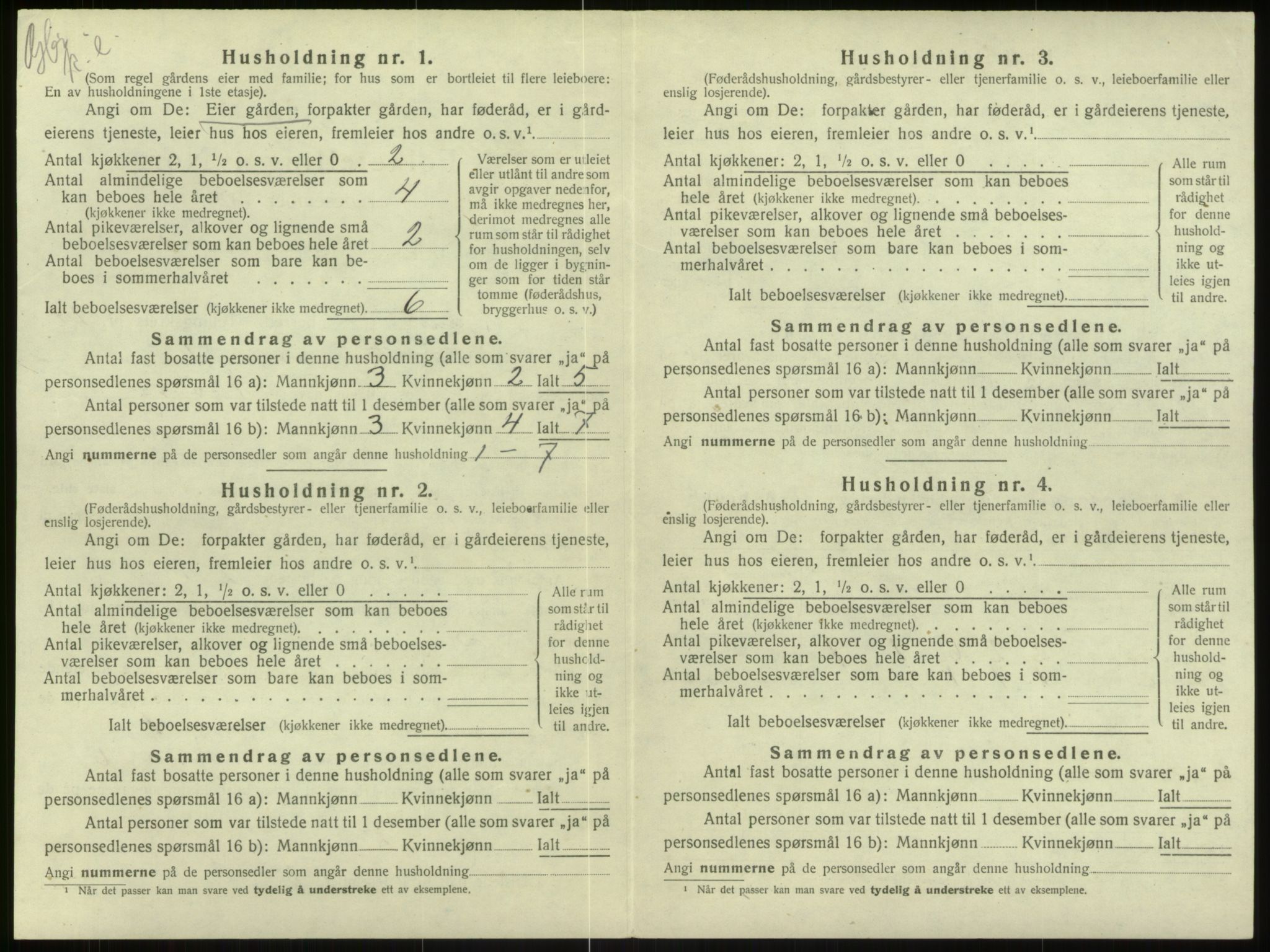 SAB, Folketelling 1920 for 1250 Haus herred, 1920, s. 1153