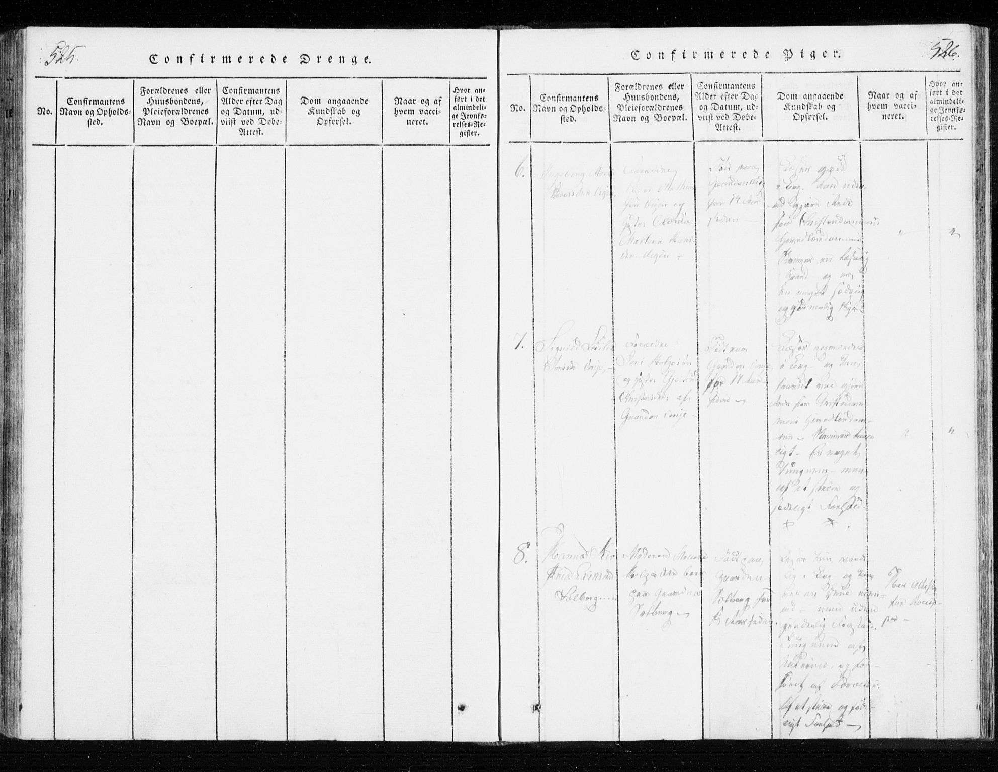 Tranøy sokneprestkontor, AV/SATØ-S-1313/I/Ia/Iaa/L0004kirke: Ministerialbok nr. 4, 1820-1829, s. 525-526