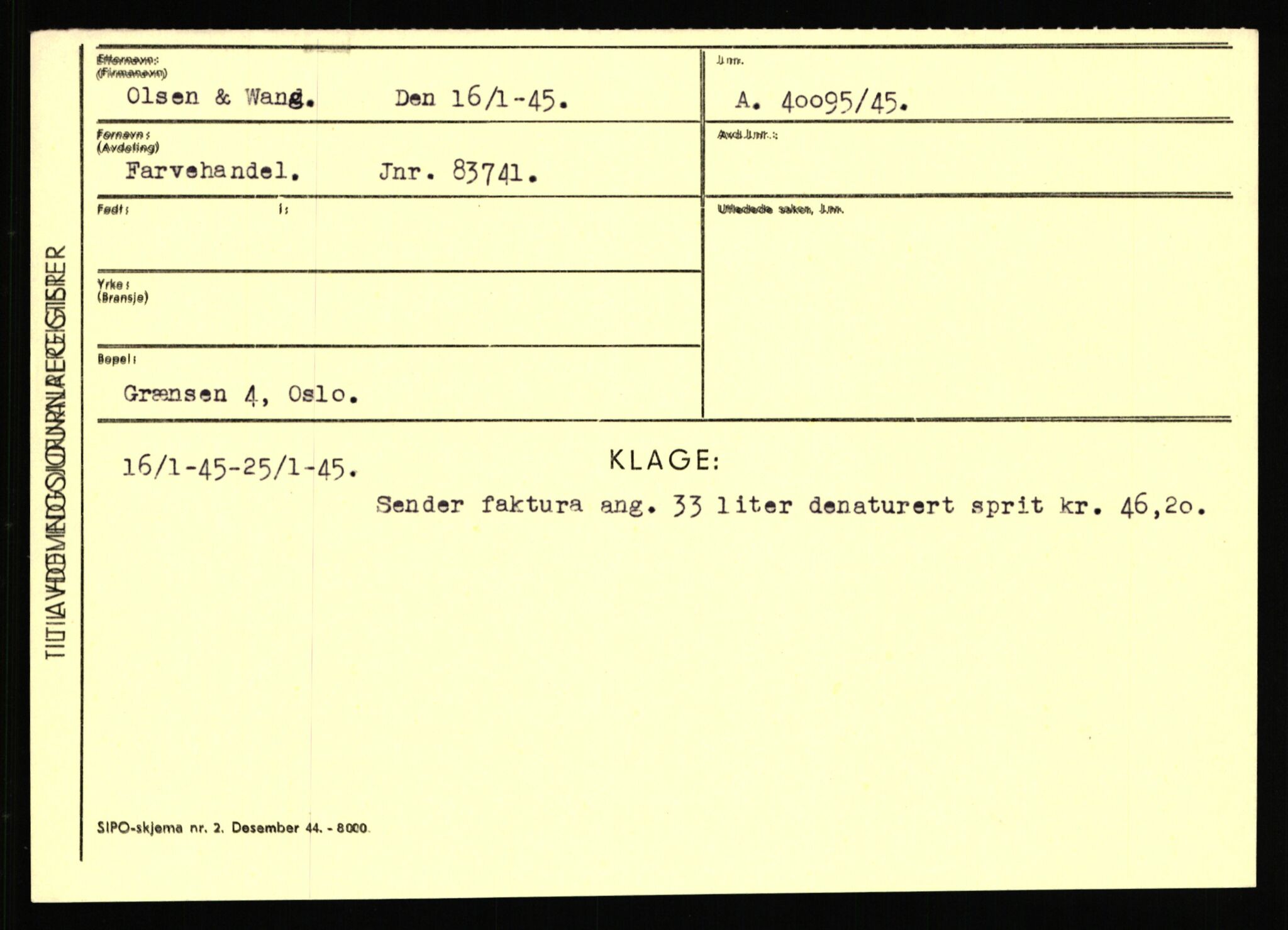 Statspolitiet - Hovedkontoret / Osloavdelingen, AV/RA-S-1329/C/Ca/L0012: Oanæs - Quistgaard	, 1943-1945, s. 354