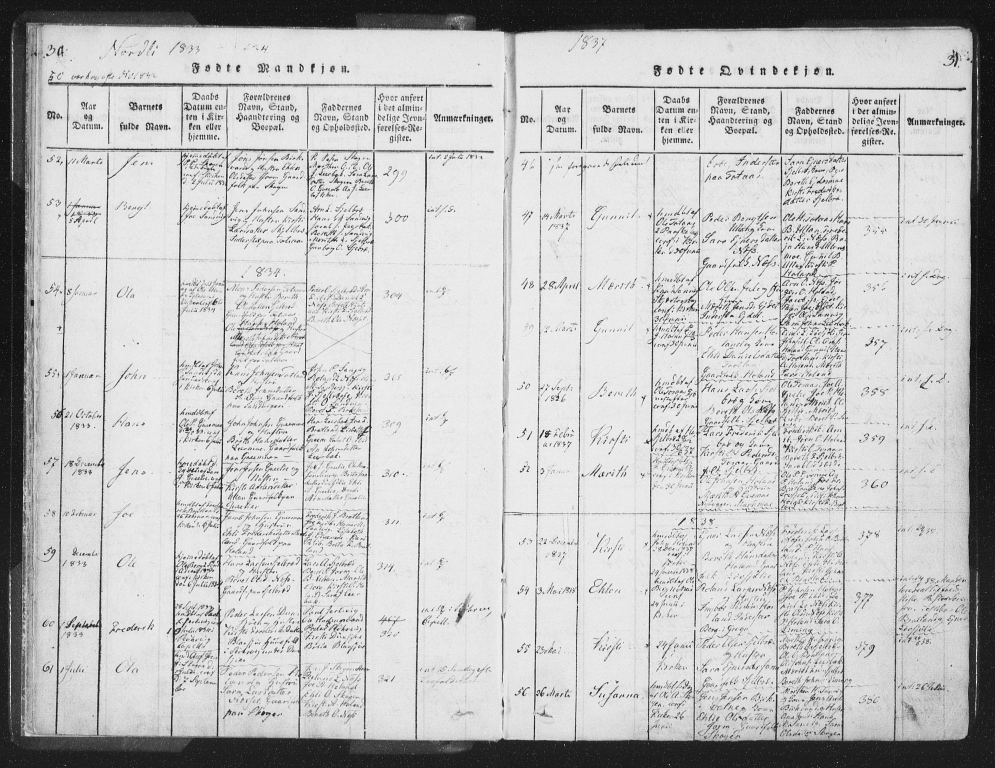 Ministerialprotokoller, klokkerbøker og fødselsregistre - Nord-Trøndelag, SAT/A-1458/755/L0491: Ministerialbok nr. 755A01 /1, 1817-1864, s. 30-31