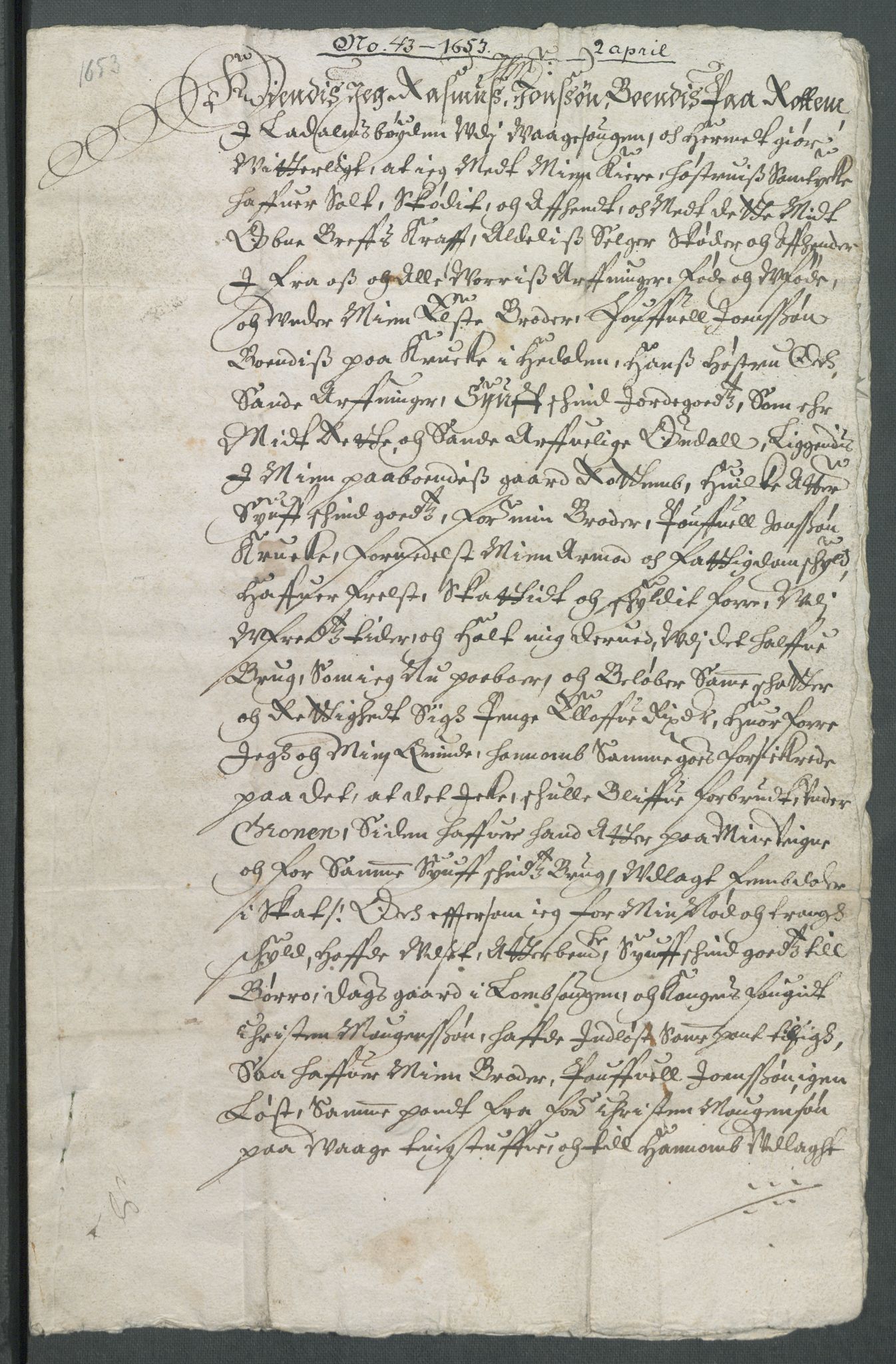 Riksarkivets diplomsamling, AV/RA-EA-5965/F02/L0165: Dokumenter, 1652-1653, s. 149