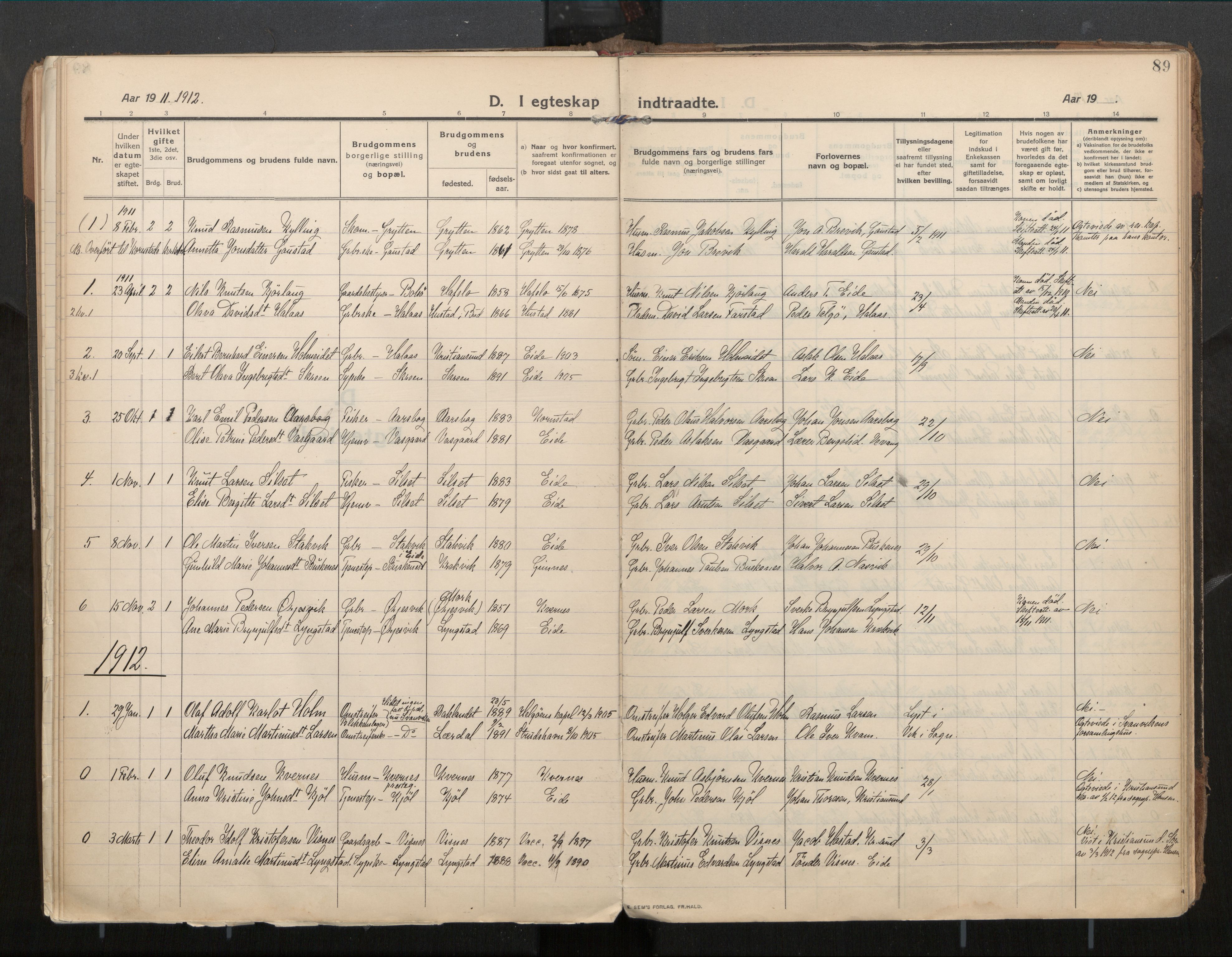 Ministerialprotokoller, klokkerbøker og fødselsregistre - Møre og Romsdal, SAT/A-1454/571/L0836b: Ministerialbok nr. 571A03, 1911-1926, s. 89