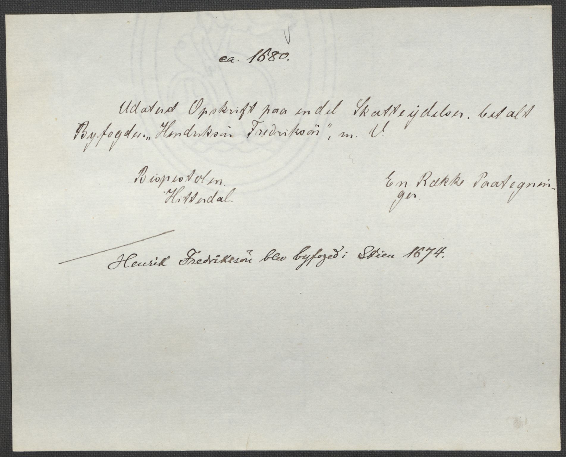 Riksarkivets diplomsamling, AV/RA-EA-5965/F15/L0028: Prestearkiv - Telemark, 1572-1769, s. 188