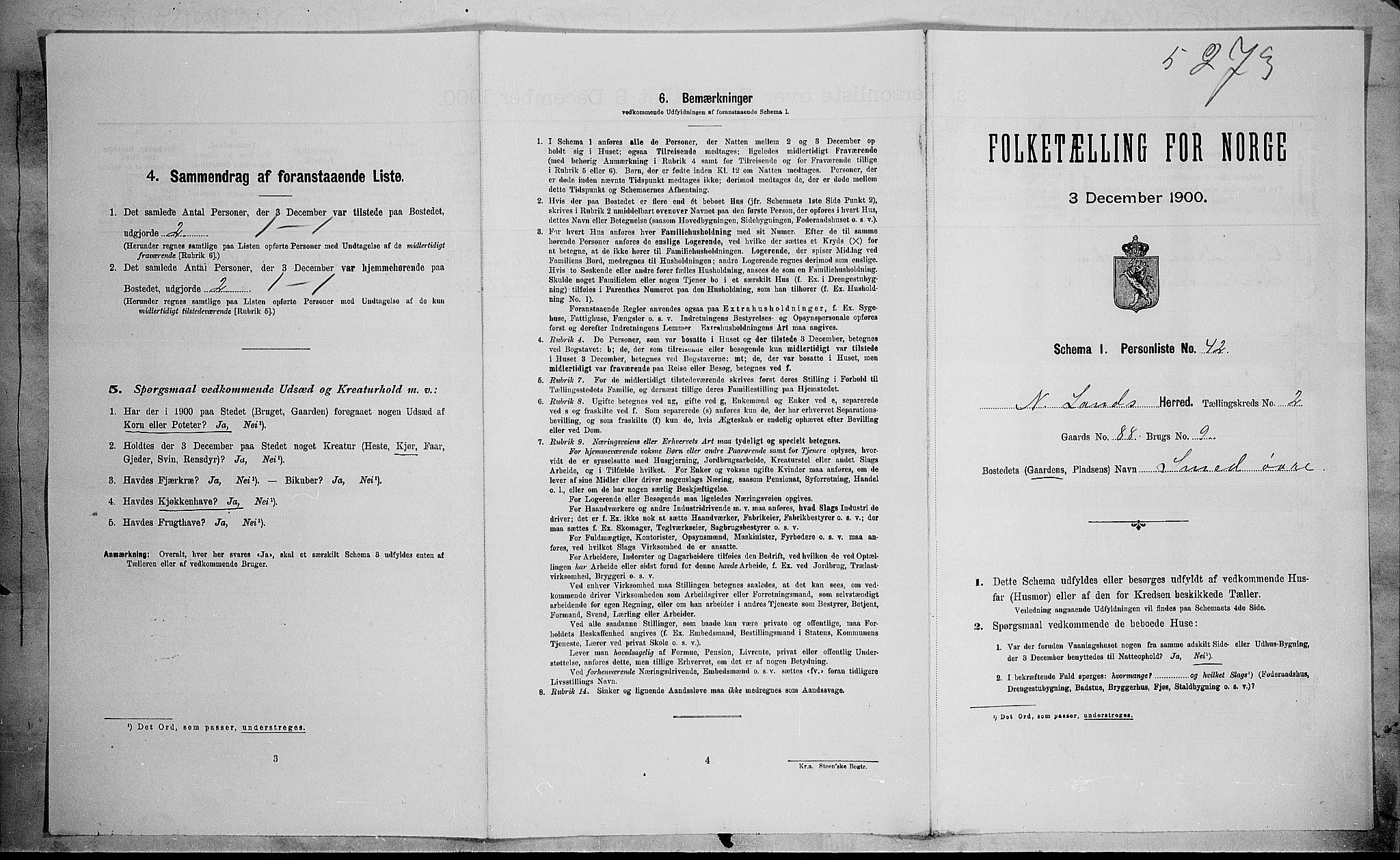 SAH, Folketelling 1900 for 0538 Nordre Land herred, 1900, s. 382