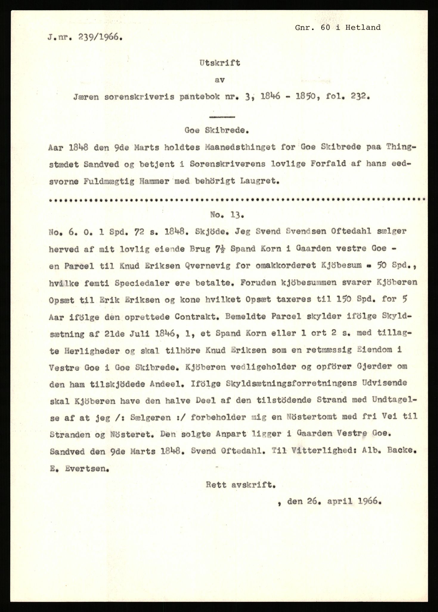 Statsarkivet i Stavanger, SAST/A-101971/03/Y/Yj/L0026: Avskrifter sortert etter gårdsnavn: Gjerde - Grastveid, 1750-1930, s. 430