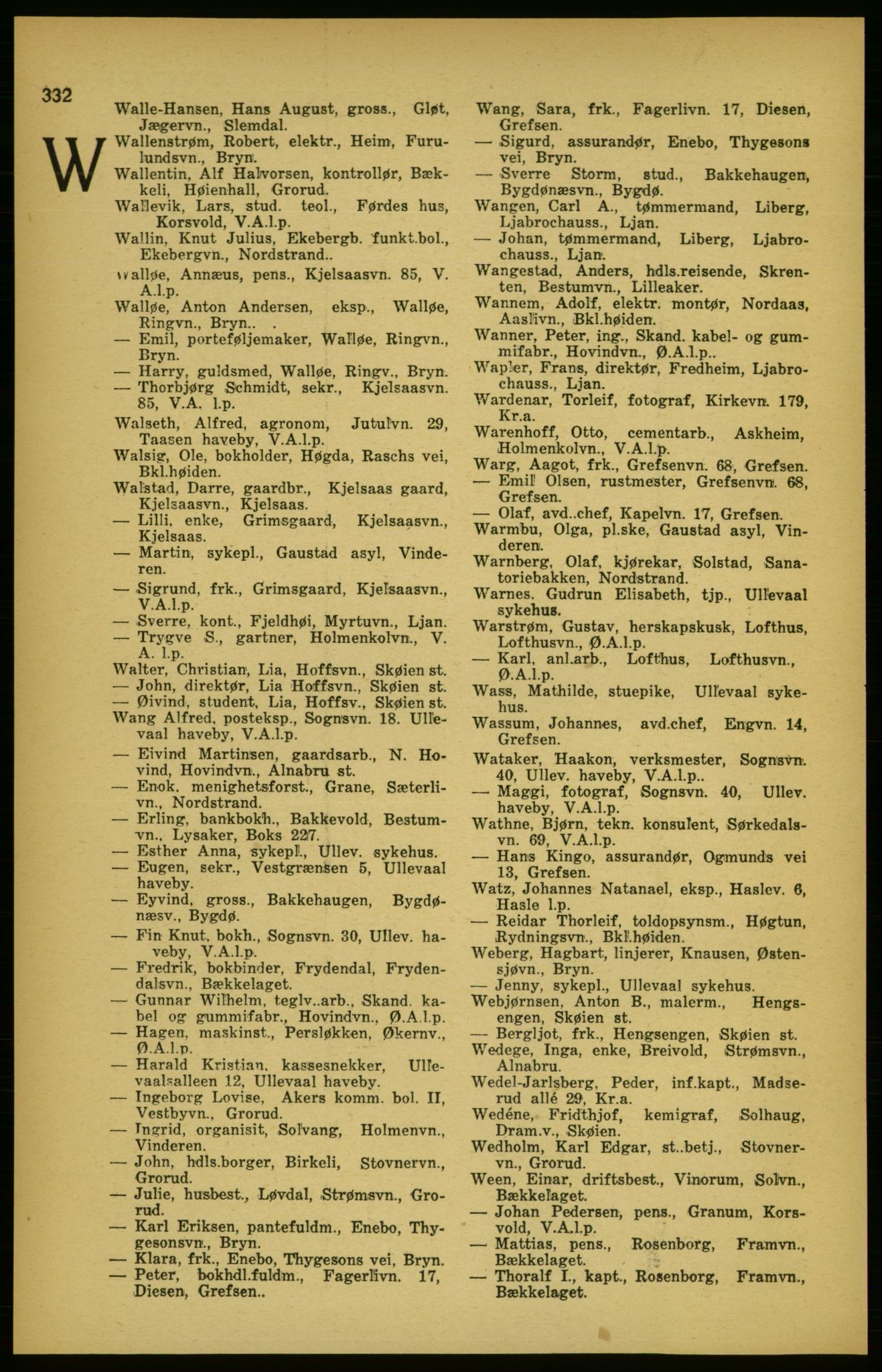 Aker adressebok/adressekalender, PUBL/001/A/003: Akers adressekalender, 1924-1925, s. 332