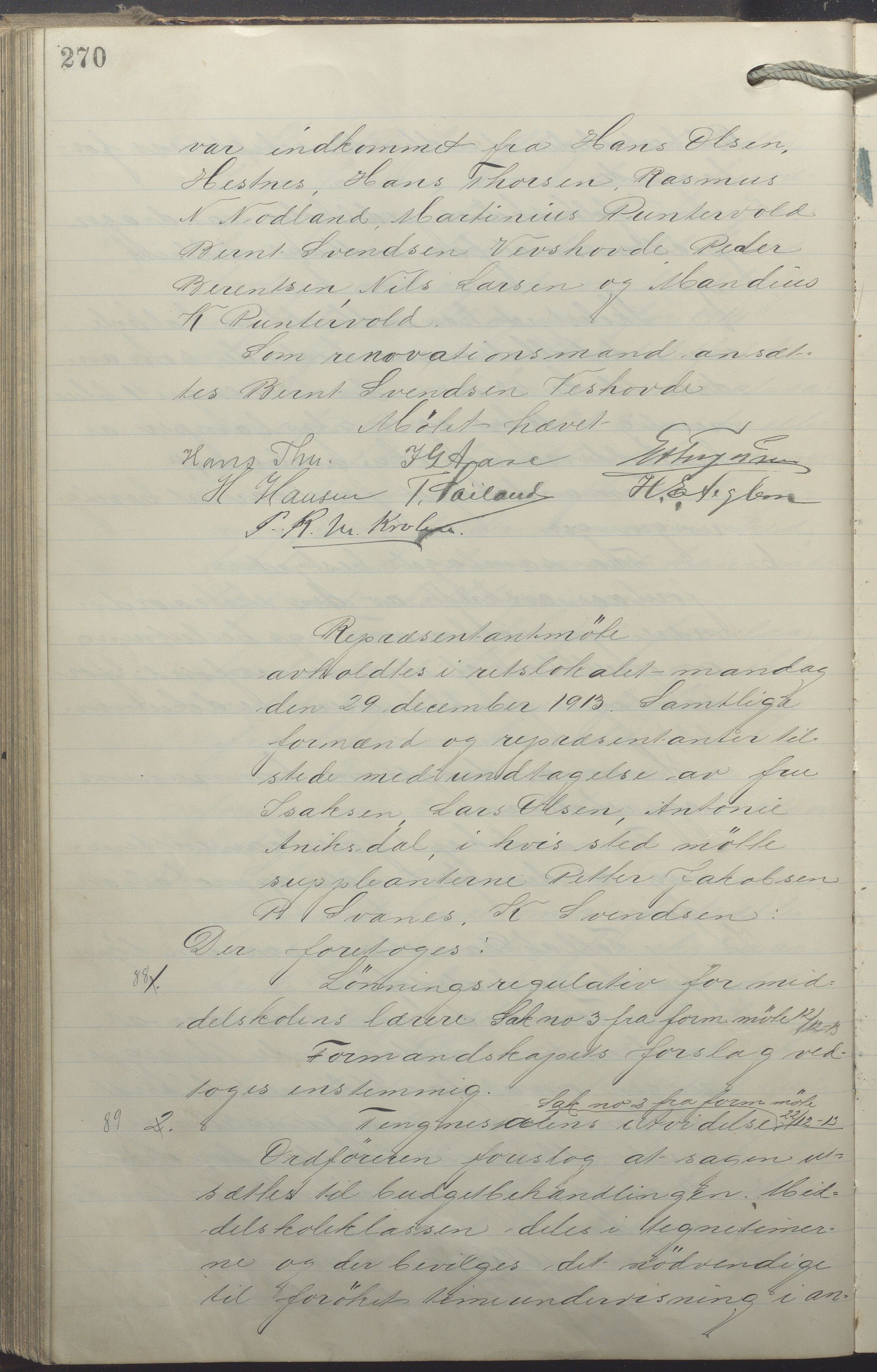 Egersund kommune (Ladested) - Formannskapet, IKAR/K-100502/A/L0008: Forhandlingsprotokoll, 1912-1916, s. 270