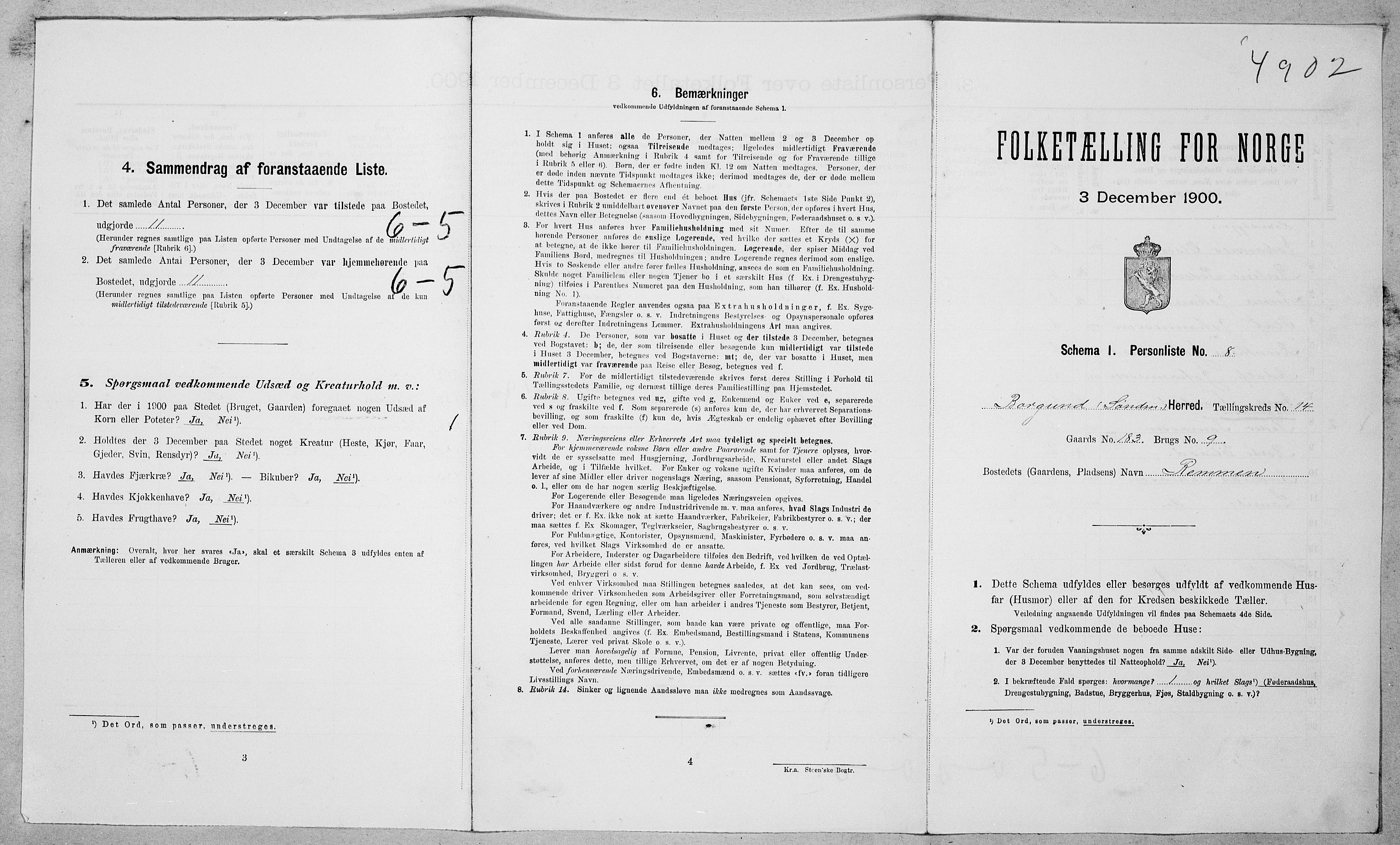 SAT, Folketelling 1900 for 1531 Borgund herred, 1900, s. 1486